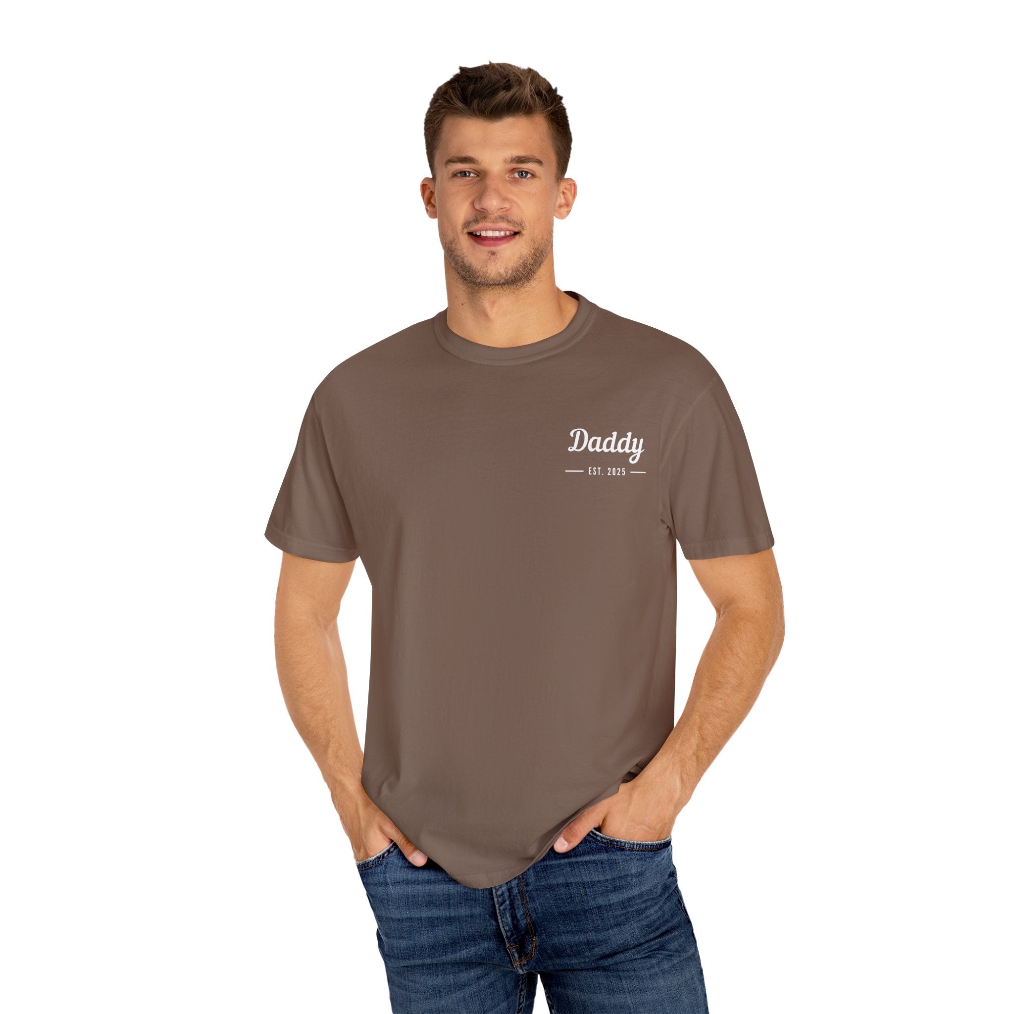 Leafen Daddy Est Unisex Garment-Dyed T-shirt, Casual Wear, Summer Vibe, Gift for Friends, Relaxed Everyday Style