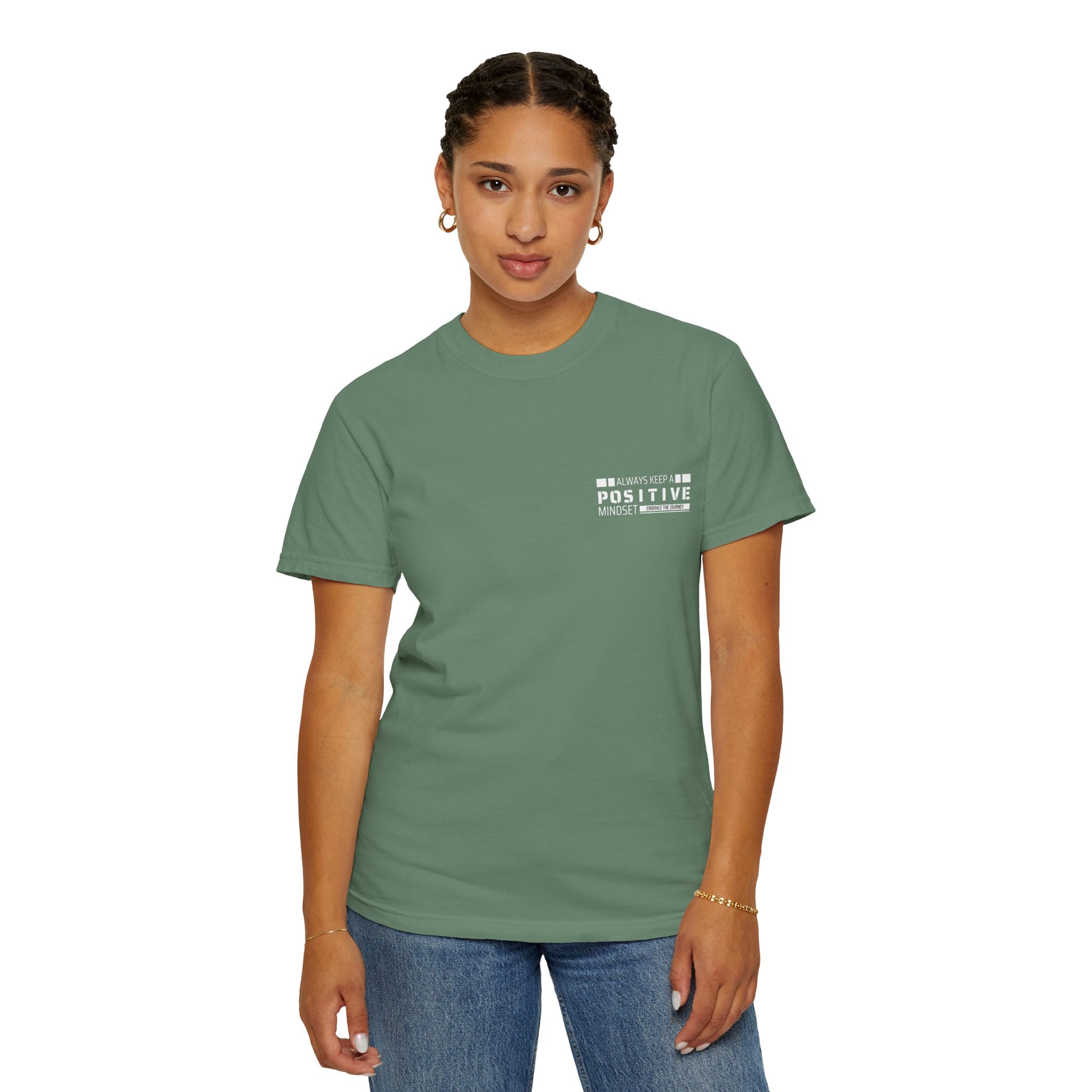 Leafen Positive Vibe Unisex Garment-Dyed T-shirt, Casual Wear, Summer Vibe, Gift for Friends, Relaxed Everyday Style