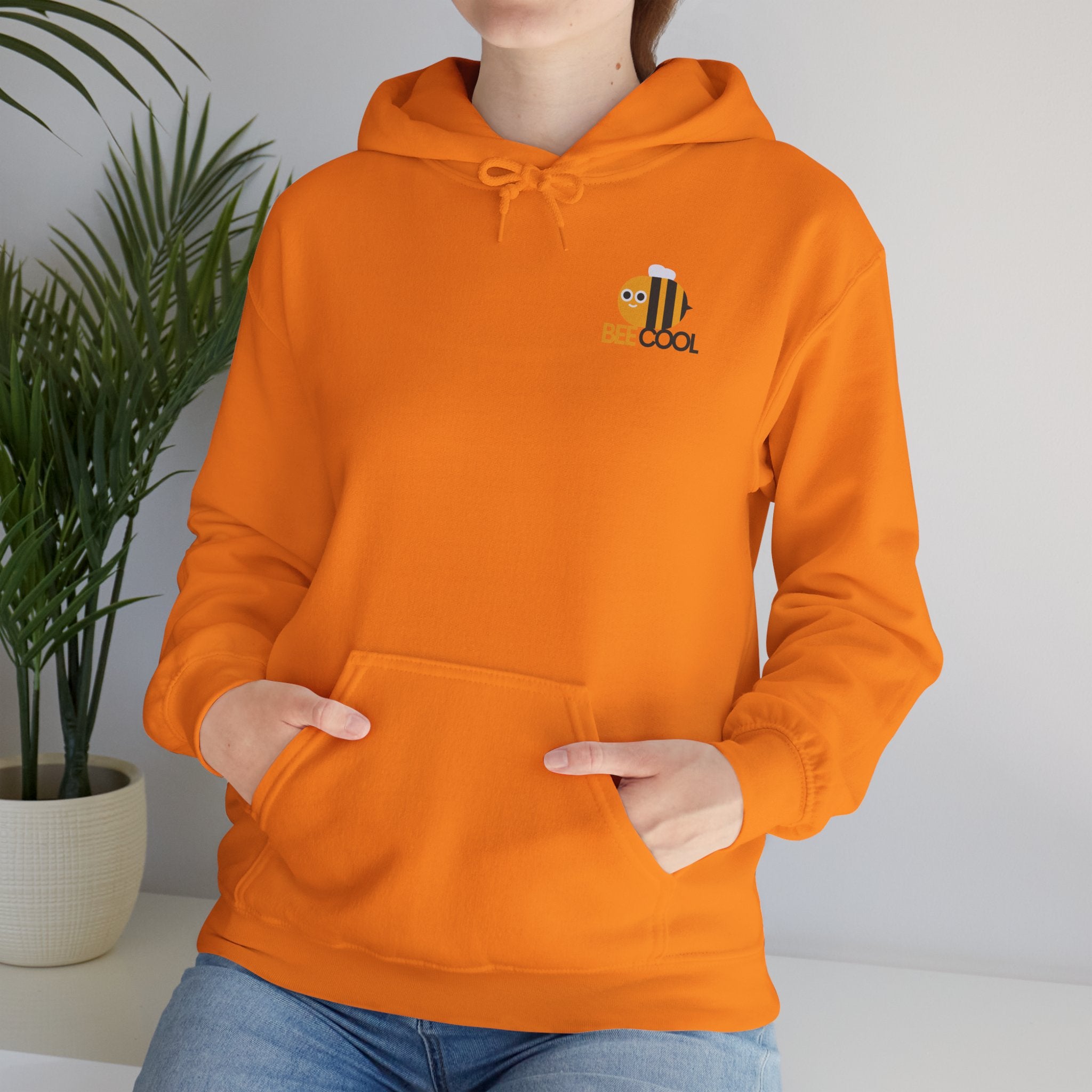 Leafen Bee Cool Unisex Heavy Blend™ Hooded Sweatshirt, Comfortable Casual Wear, Perfect Gift for Nature Lovers