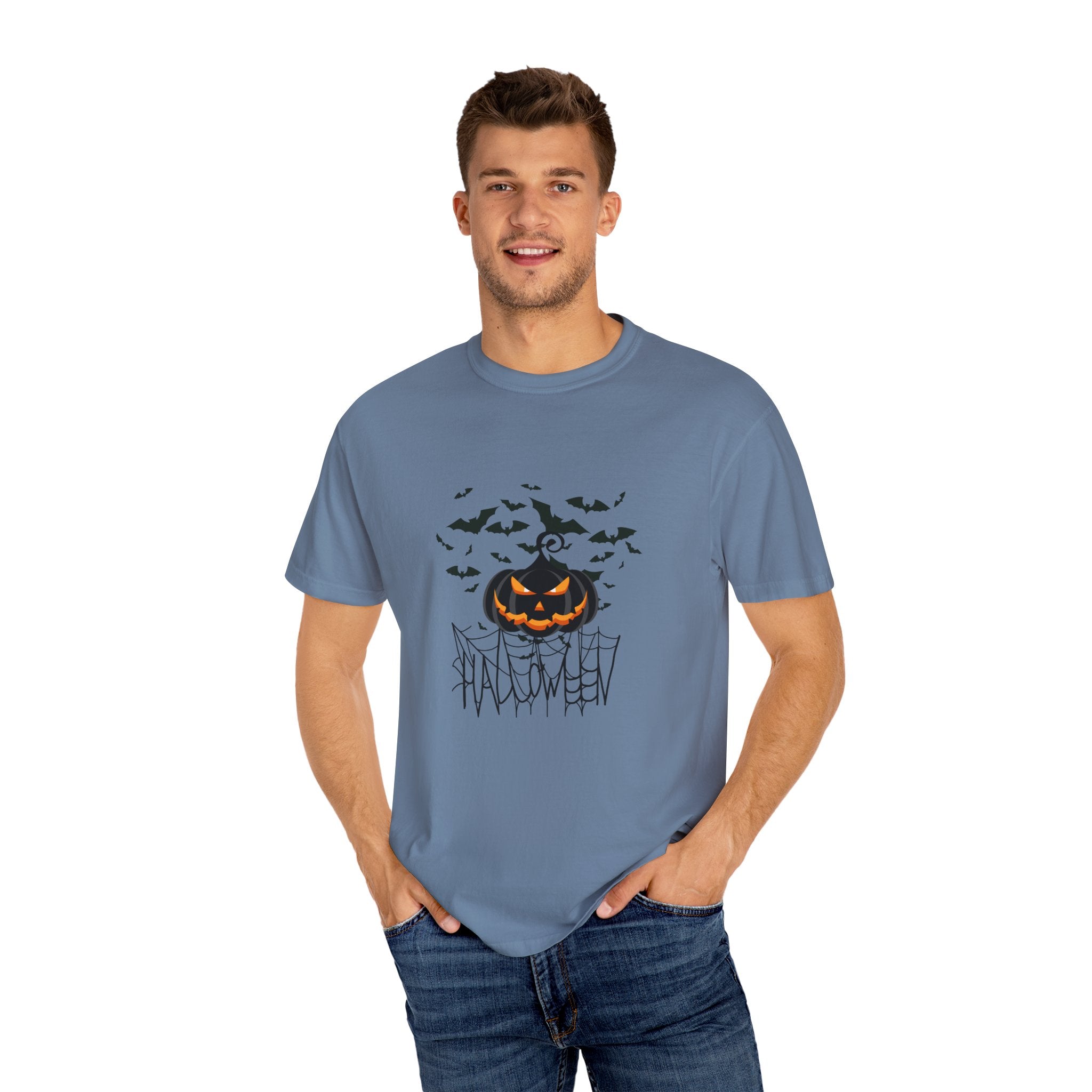 Halloween Vibe Unisex Garment-Dyed T-shirt, Casual Wear, Summer Vibe, Gift for Friends, Relaxed Everyday Style