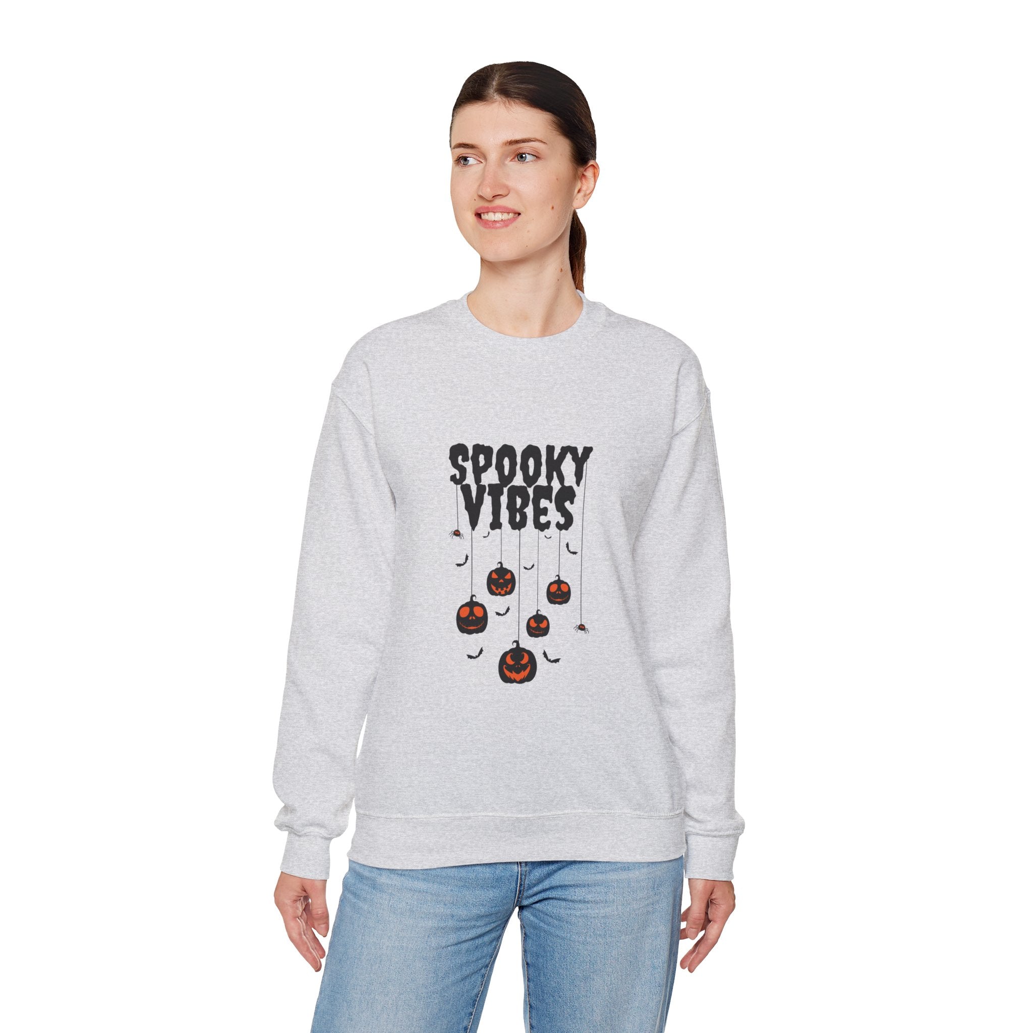 Leafen Spooky Vibes Unisex Garment-Dyed T-Shirt – 100% Ring-Spun Cotton, Soft Relaxed Fit Crewneck Tee for Men & Women