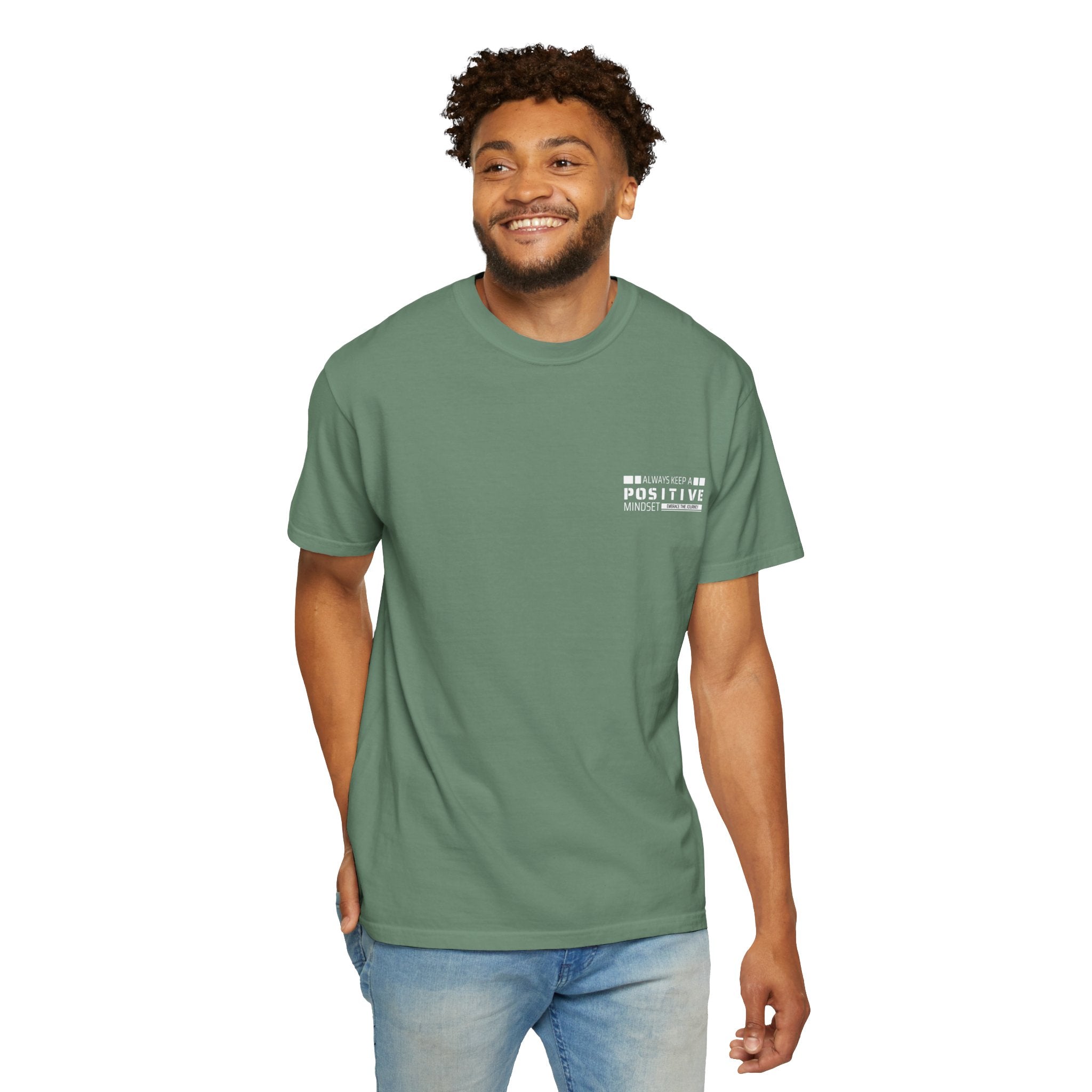 Leafen Positive Vibe Unisex Garment-Dyed T-shirt, Casual Wear, Summer Vibe, Gift for Friends, Relaxed Everyday Style