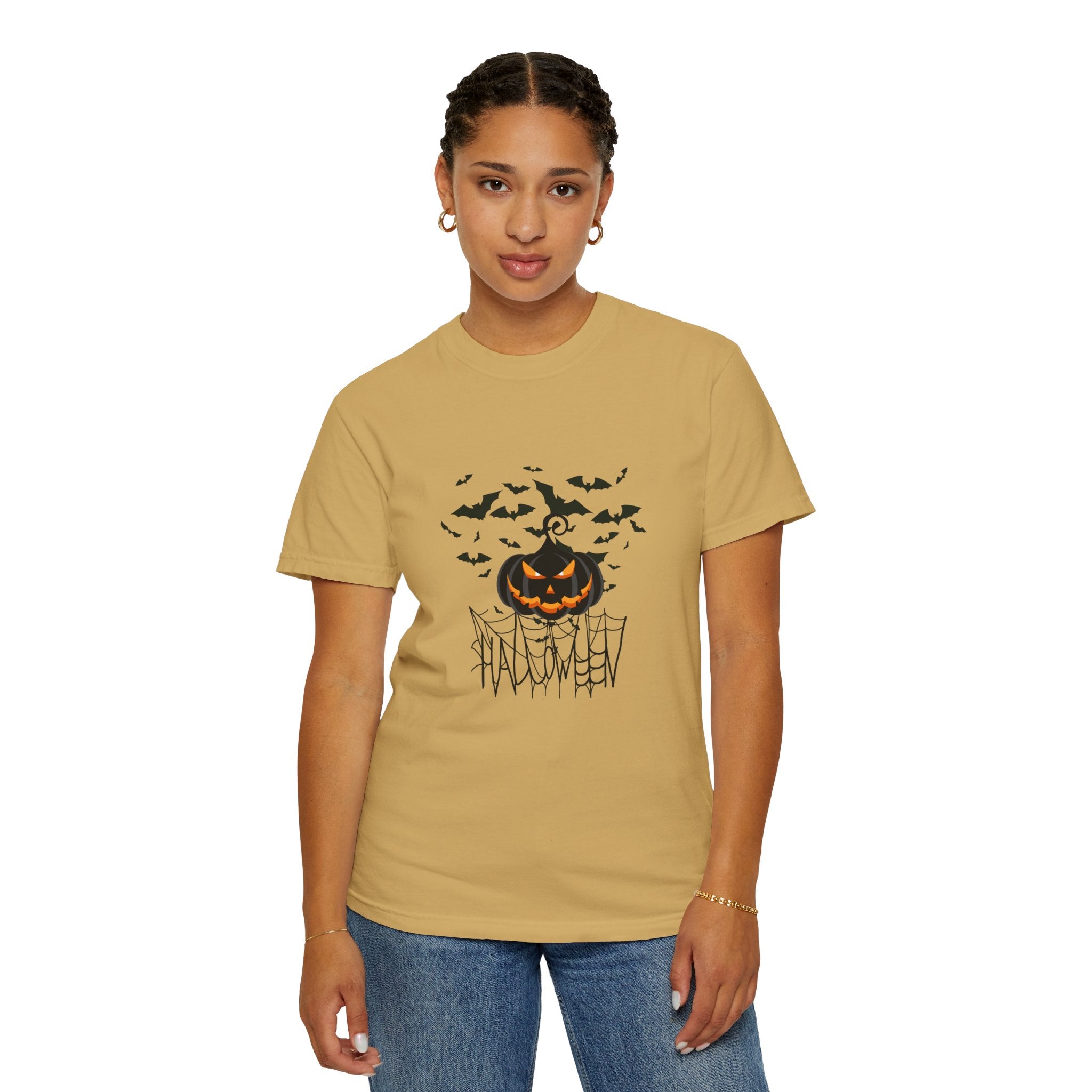 Halloween Vibe Unisex Garment-Dyed T-shirt, Casual Wear, Summer Vibe, Gift for Friends, Relaxed Everyday Style