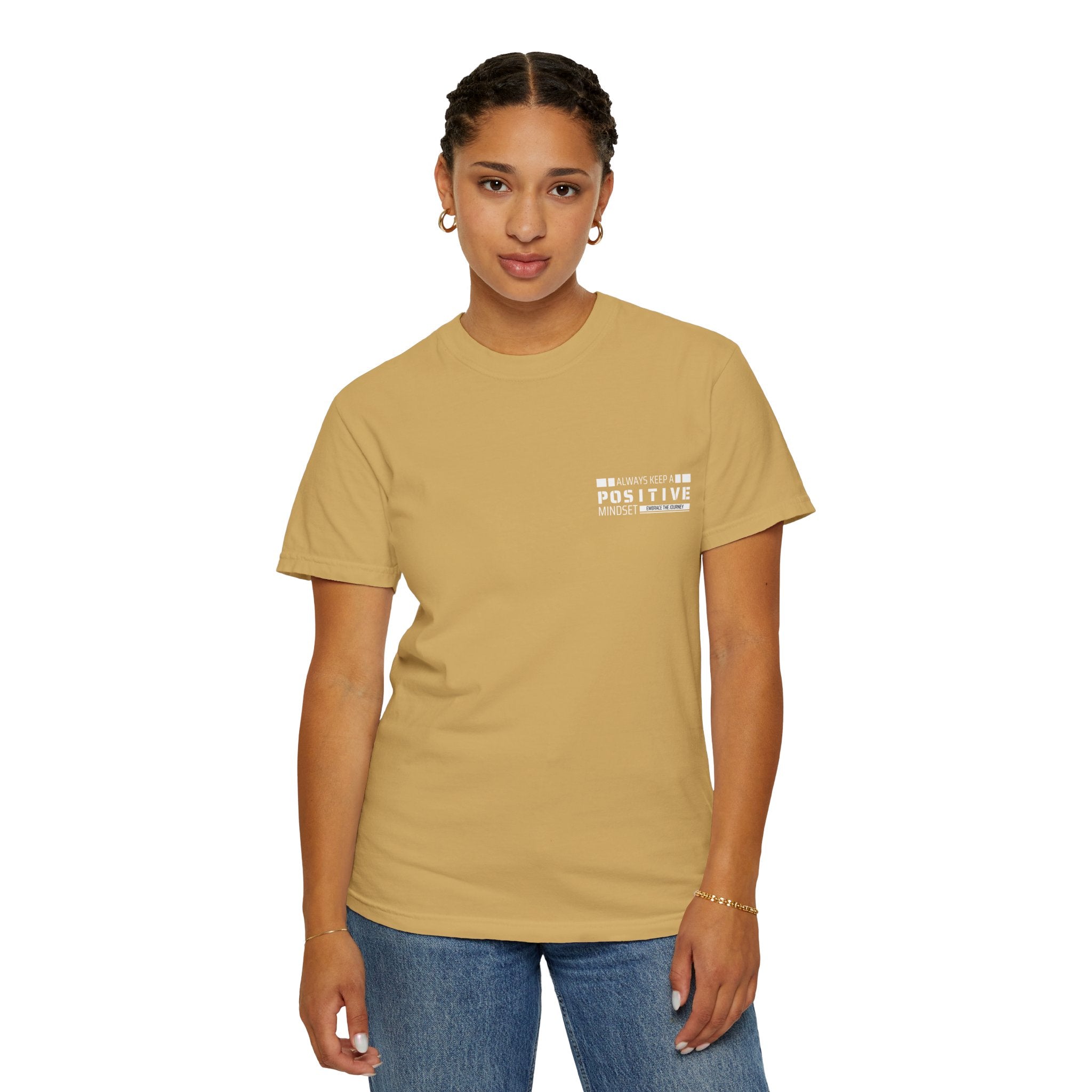 Leafen Positive Vibe Unisex Garment-Dyed T-shirt, Casual Wear, Summer Vibe, Gift for Friends, Relaxed Everyday Style