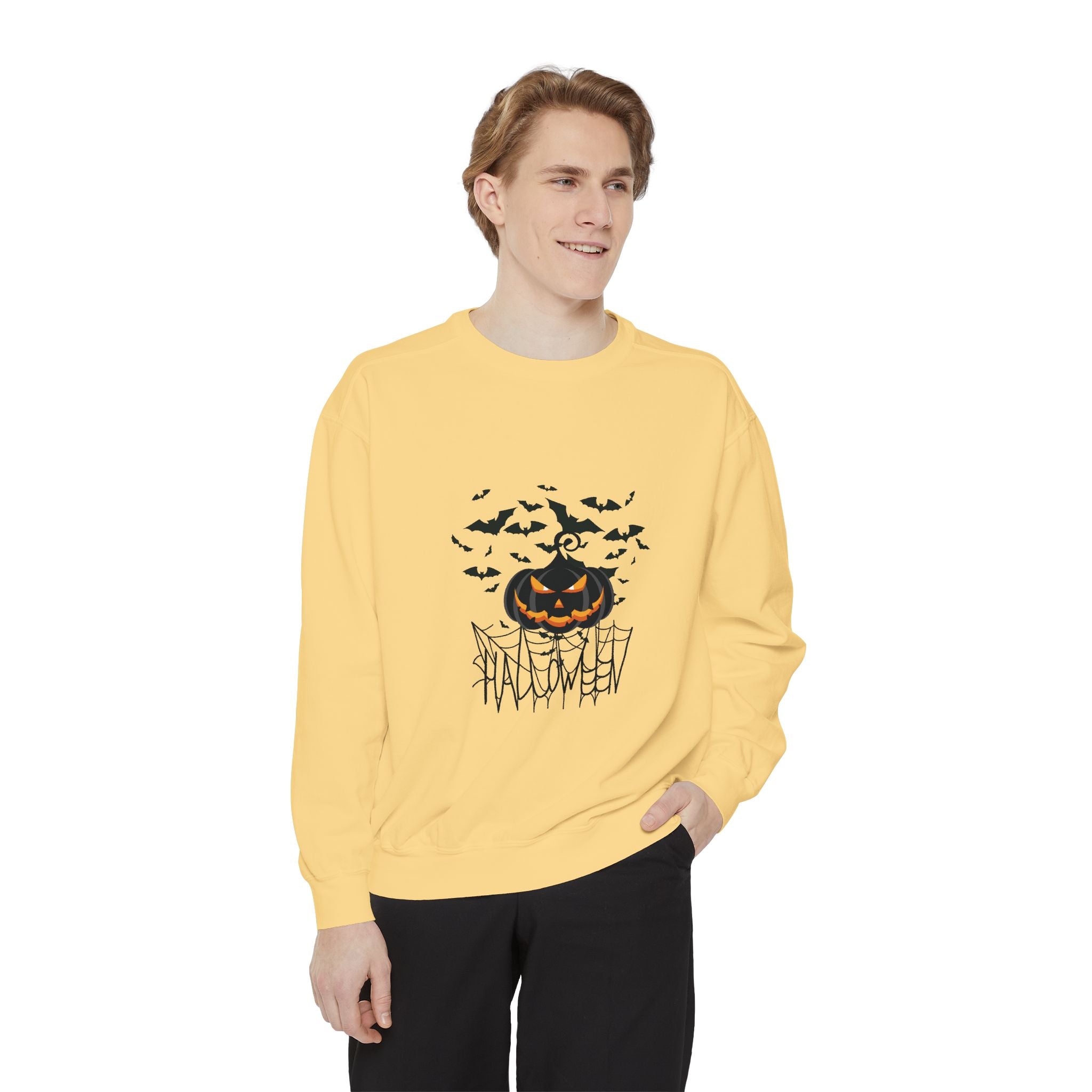 Leafen Halloween Web Unisex Sweatshirt, Casual Crewneck, Gift for Friends, Motivational Apparel, Everyday Comfort Wear