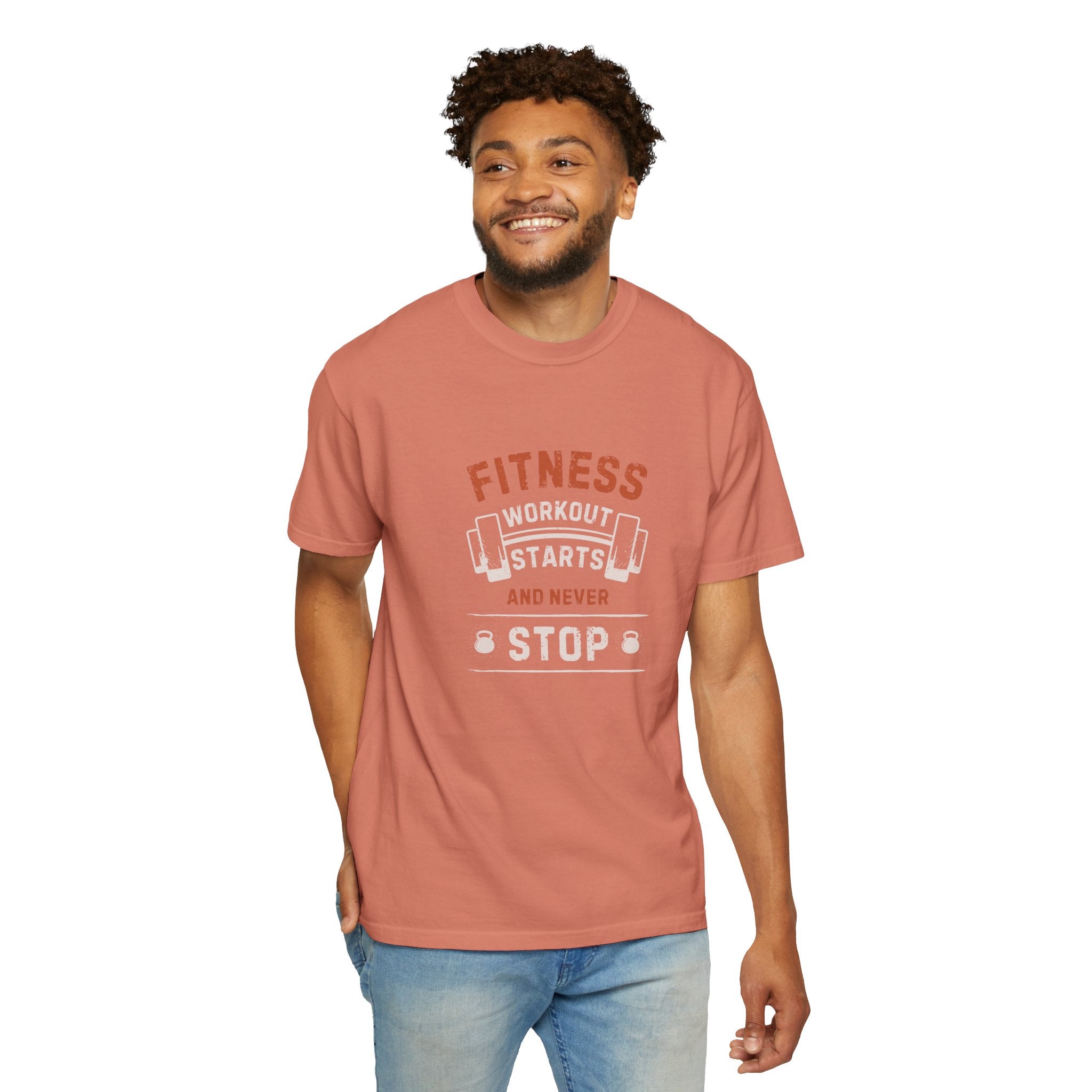 Fitness Workout Unisex Garment-Dyed T-shirt, Casual Wear, Summer Vibe, Gift for Friends, Motivational Relaxed Everyday Style