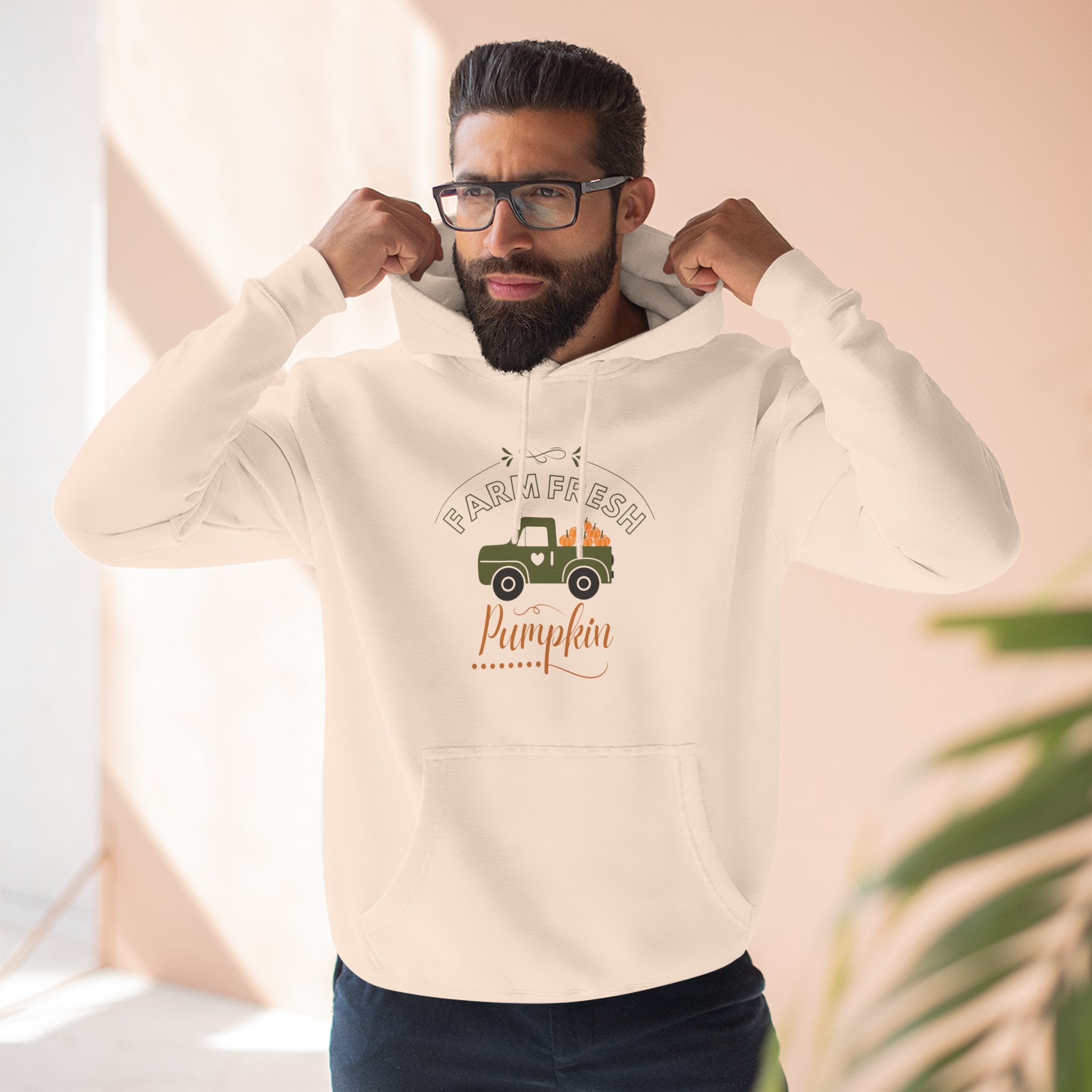 Leafen Autumn Fleece Hoodie - Peace, Love, Fall Design, Cozy Sweatshirt, Perfect for Thanksgiving, Fall Fashion, Gift Idea