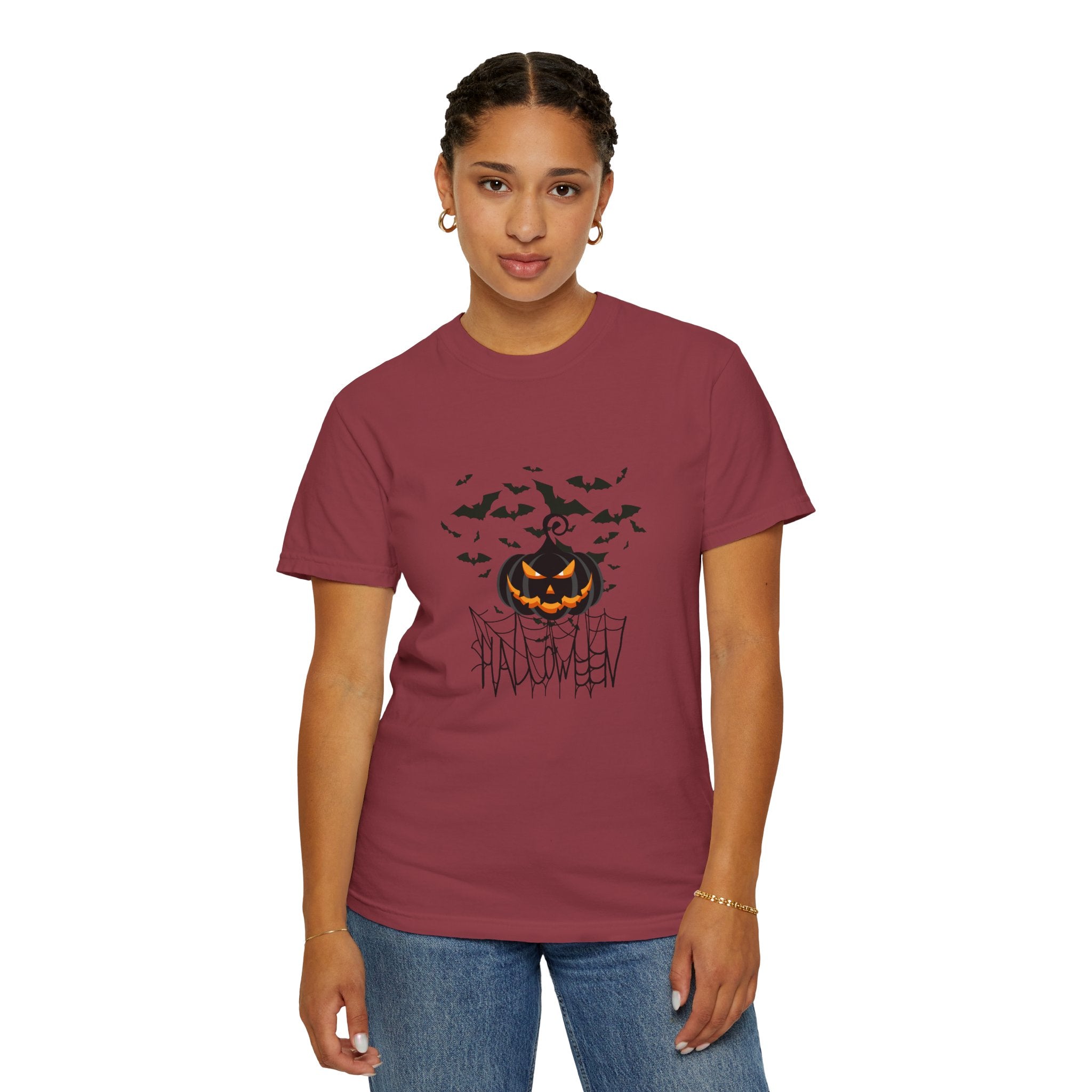 Halloween Vibe Unisex Garment-Dyed T-shirt, Casual Wear, Summer Vibe, Gift for Friends, Relaxed Everyday Style
