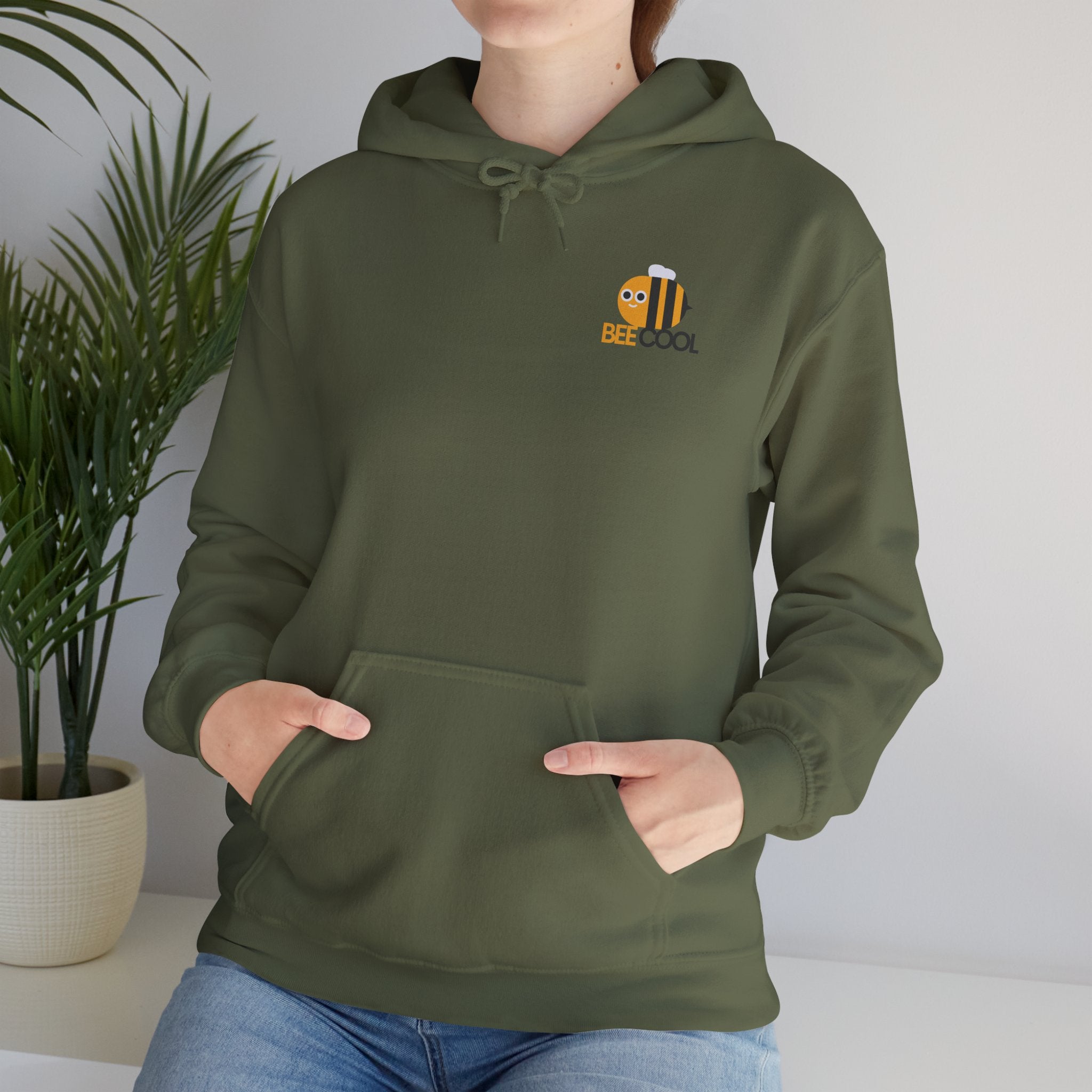 Leafen Bee Cool Unisex Heavy Blend™ Hooded Sweatshirt, Comfortable Casual Wear, Perfect Gift for Nature Lovers