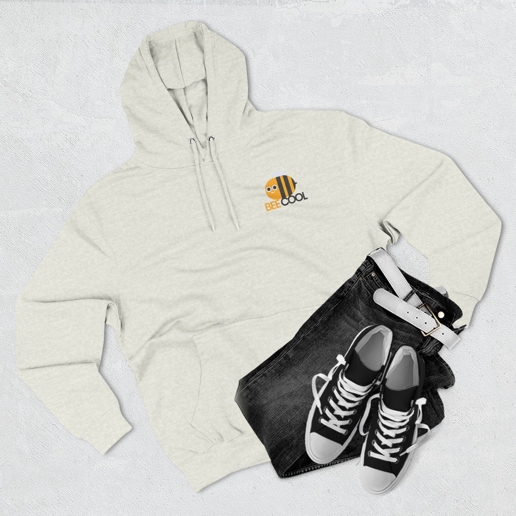 Leafen Bee Cool Fleece Hoodie - Fall Design, Cozy Sweatshirt, Perfect for cool weather, Fall Fashion, Gift Idea