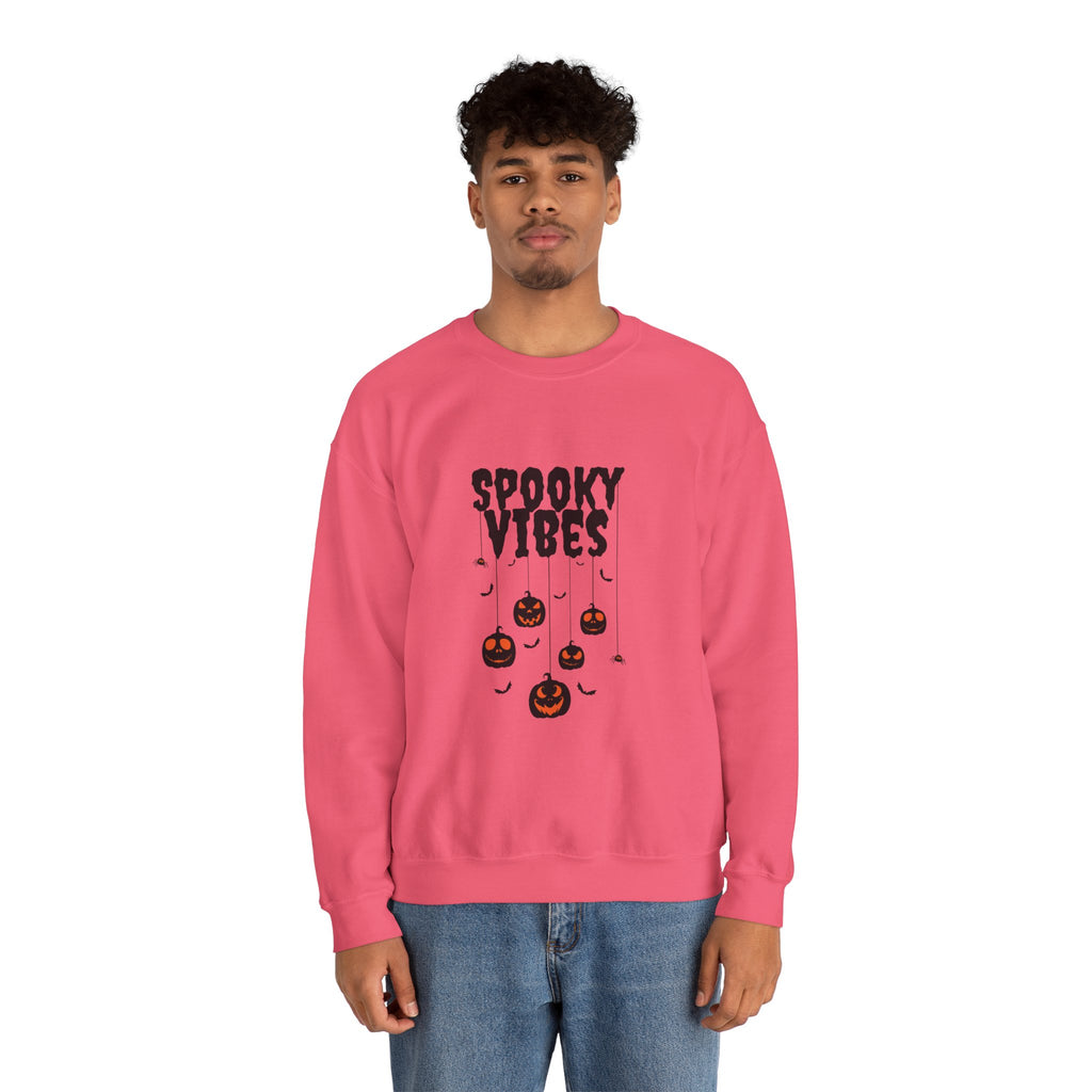 Leafen Spooky Vibes Unisex Garment-Dyed T-Shirt – 100% Ring-Spun Cotton, Soft Relaxed Fit Crewneck Tee for Men & Women