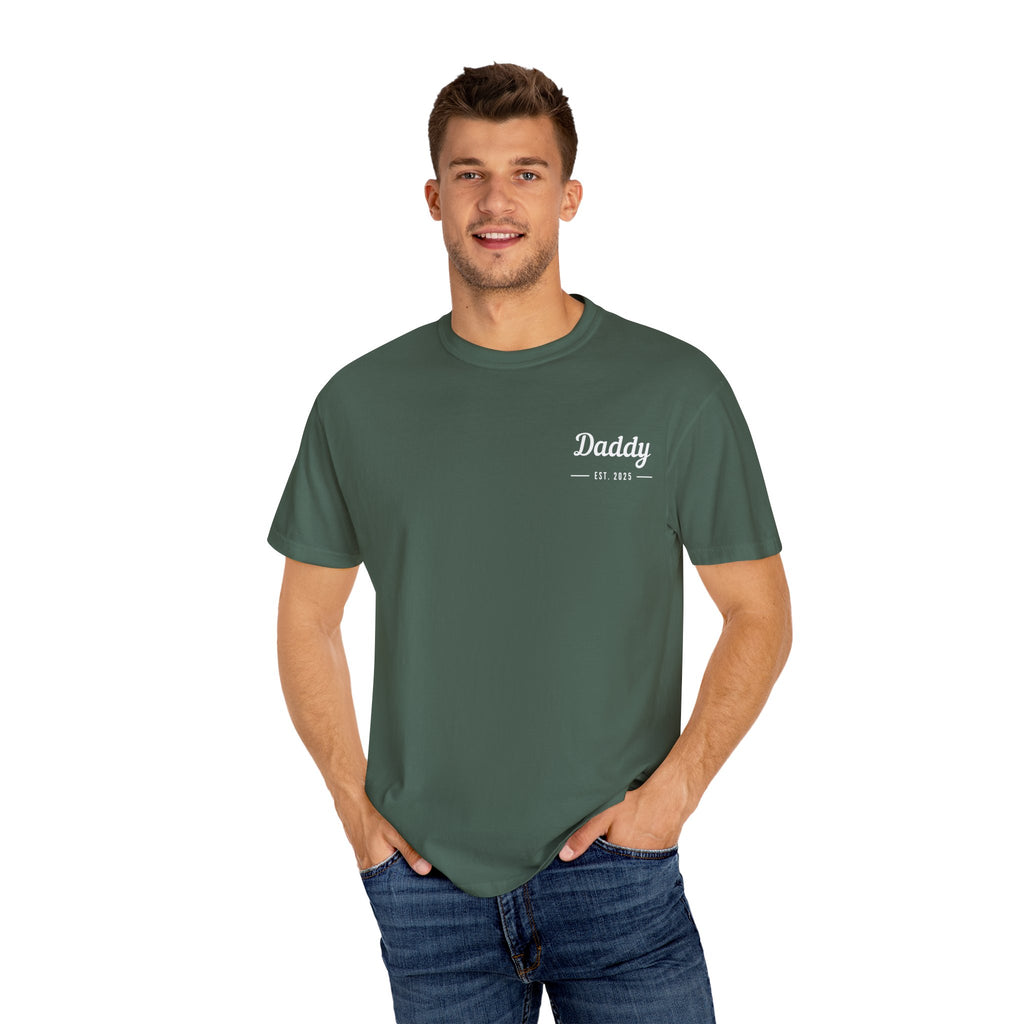 Leafen Daddy Est Unisex Garment-Dyed T-shirt, Casual Wear, Summer Vibe, Gift for Friends, Relaxed Everyday Style
