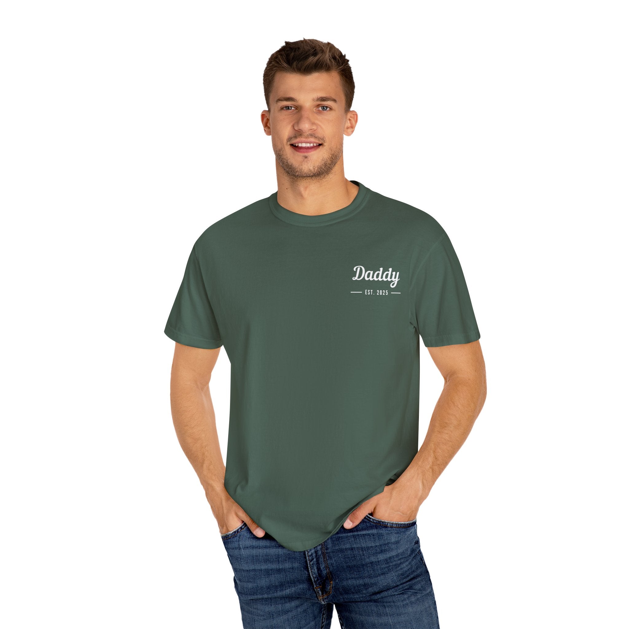 Leafen Daddy Est Unisex Garment-Dyed T-shirt, Casual Wear, Summer Vibe, Gift for Friends, Relaxed Everyday Style