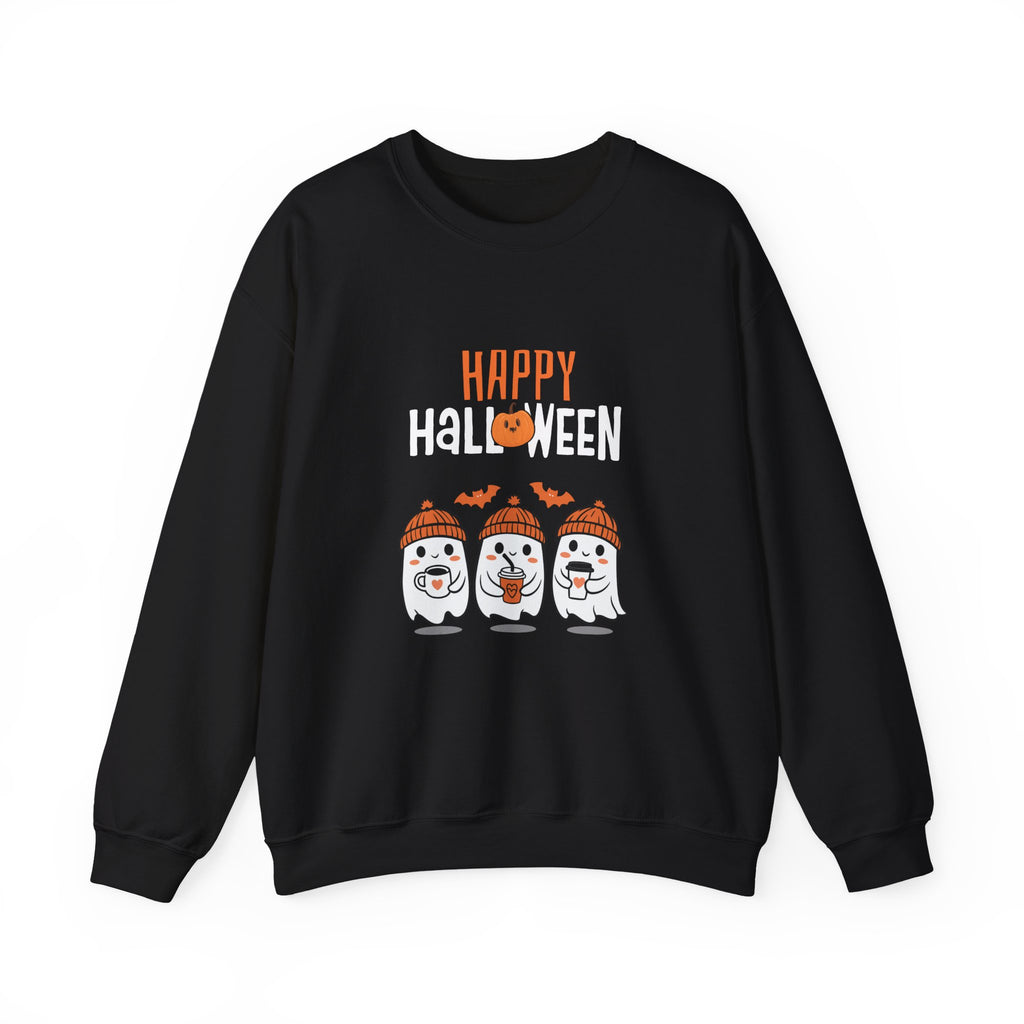 Leafen Happy Halloween Sweatshirt, Cozy Crewneck, Unisex Gift, Perfect for Halloween, Casual Wear
