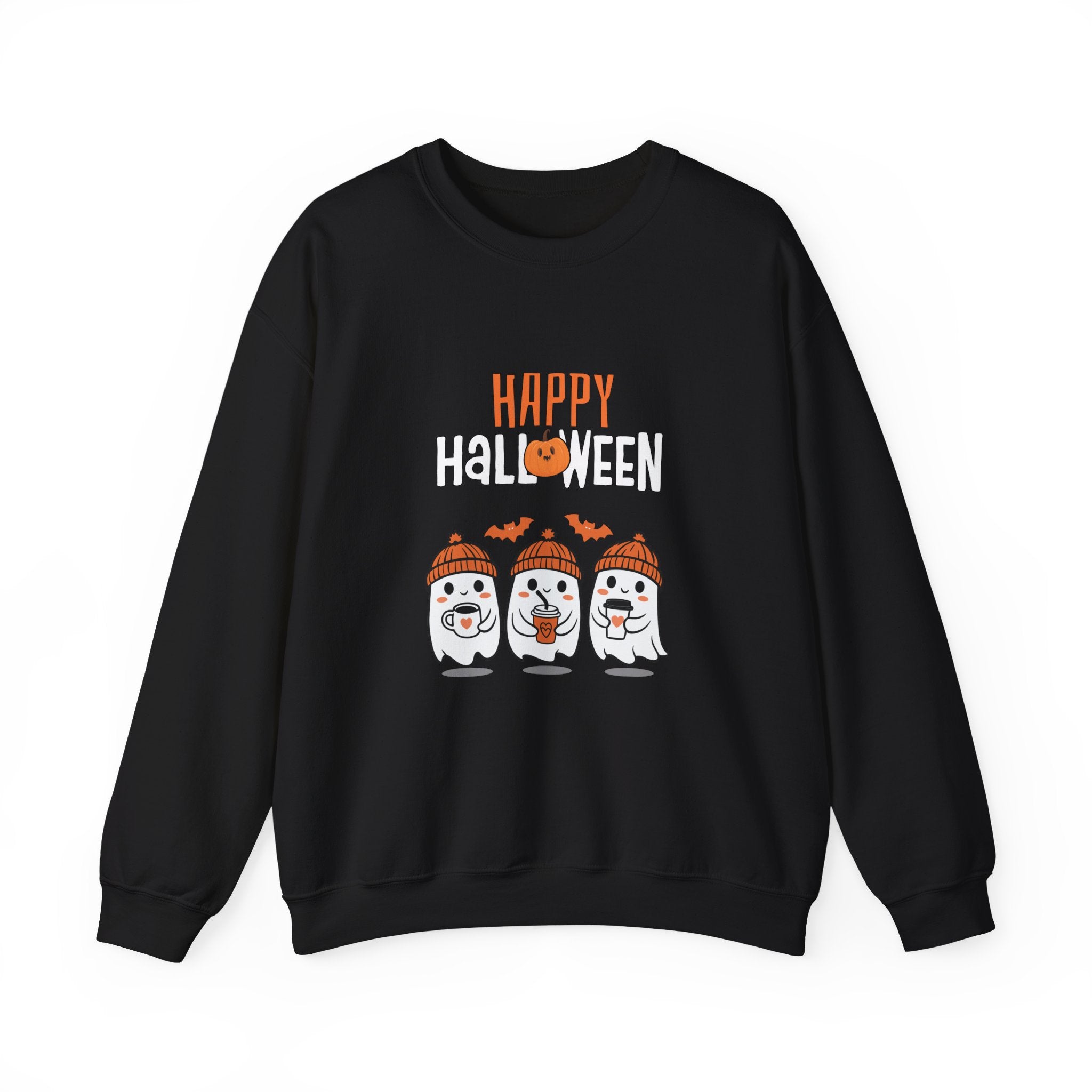 Leafen Happy Halloween Sweatshirt, Cozy Crewneck, Unisex Gift, Perfect for Halloween, Casual Wear