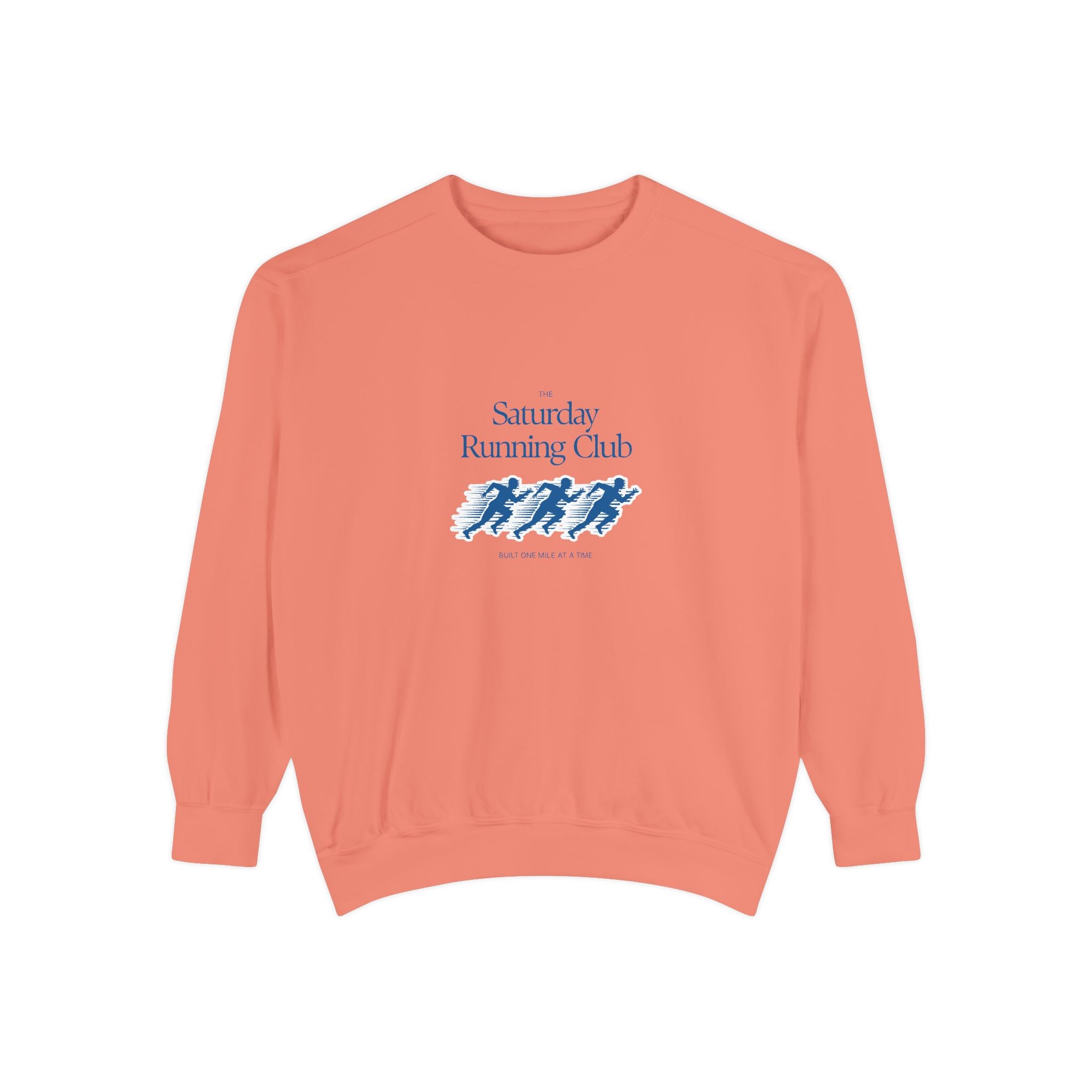 Running Club Unisex Garment-Dyed Sweatshirt, Cozy Pullover Sweatshirt, Casual Streetwear, Gift for Her