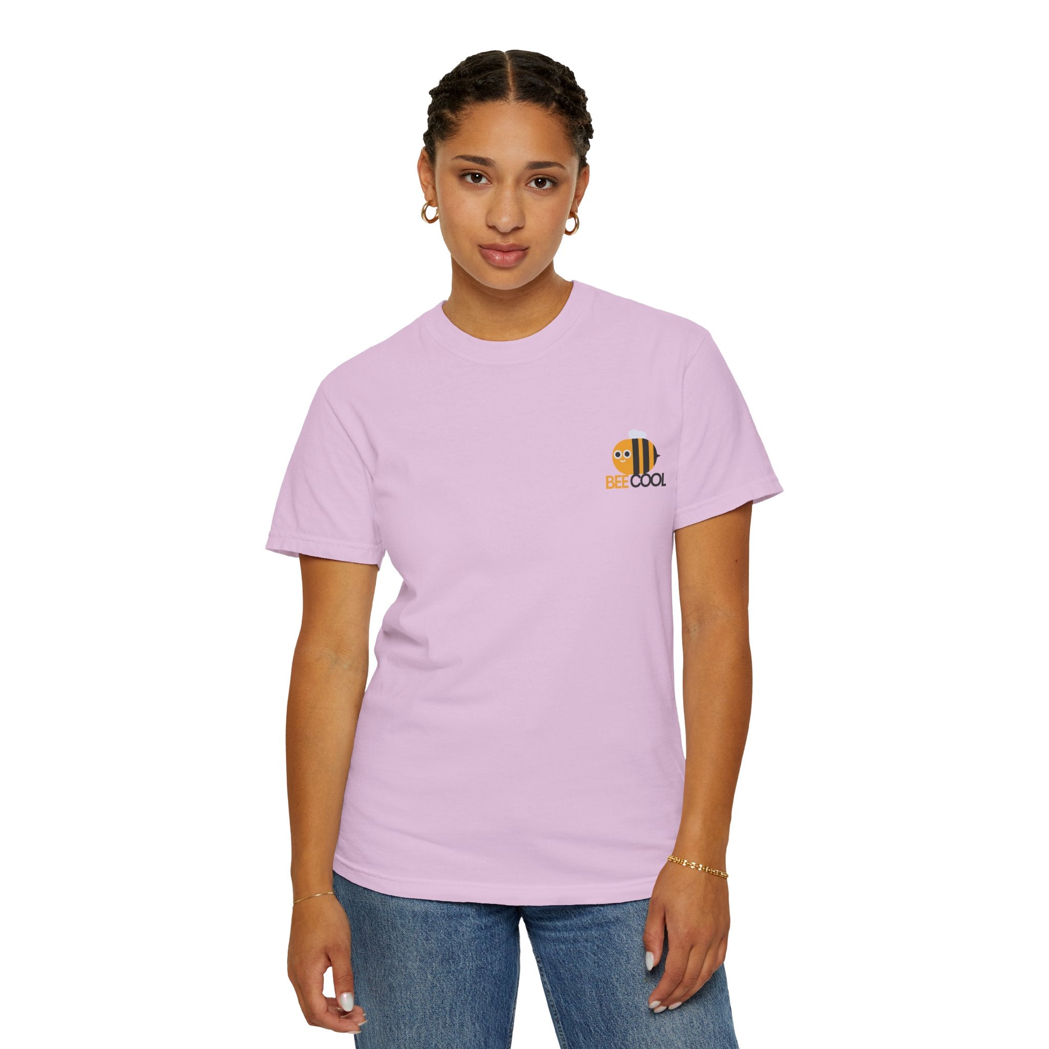 Leafen Bee Cool Unisex Garment-Dyed T-shirt, Casual Wear, Summer Vibe, Gift for Friends, Relaxed Everyday Style