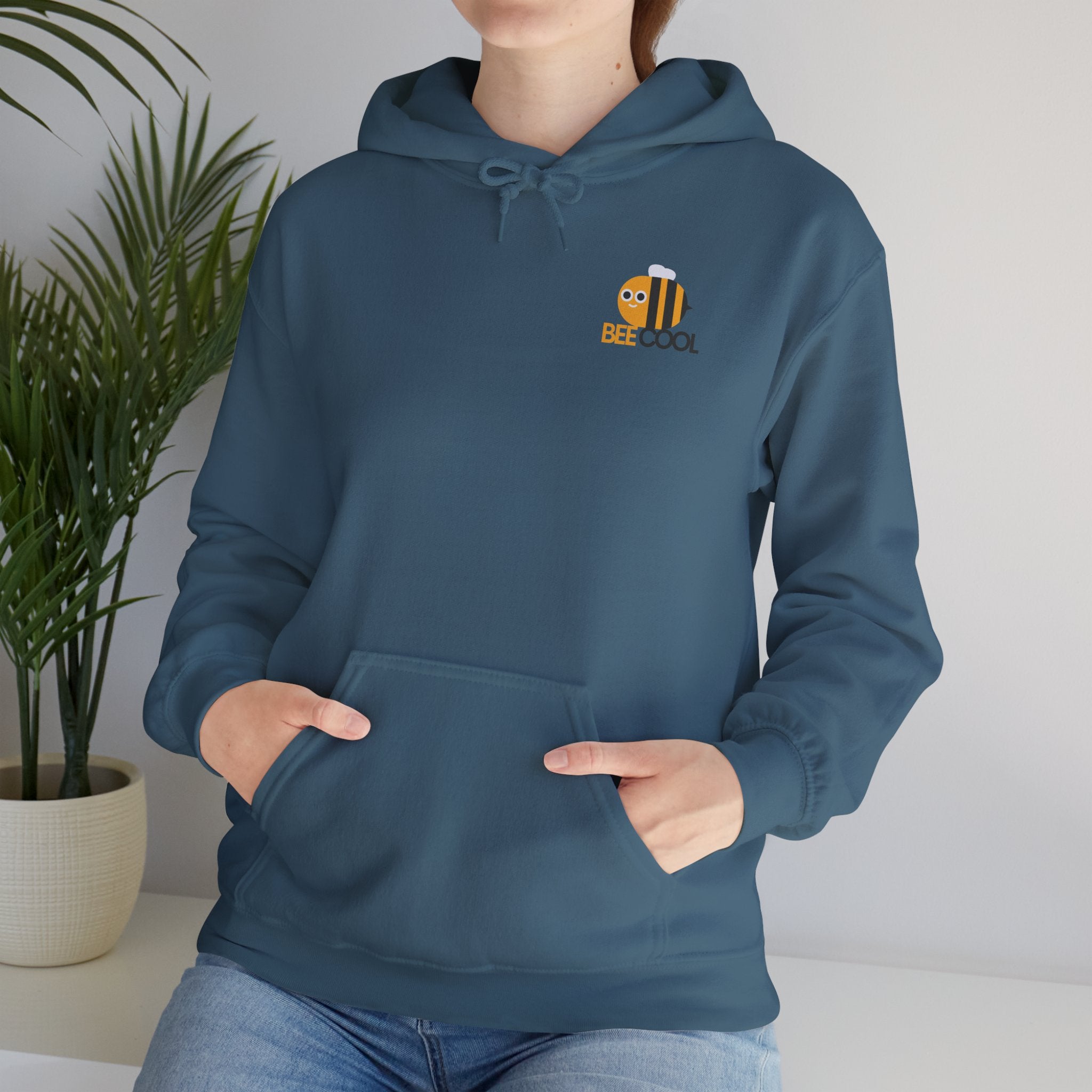 Leafen Bee Cool Unisex Heavy Blend™ Hooded Sweatshirt, Comfortable Casual Wear, Perfect Gift for Nature Lovers