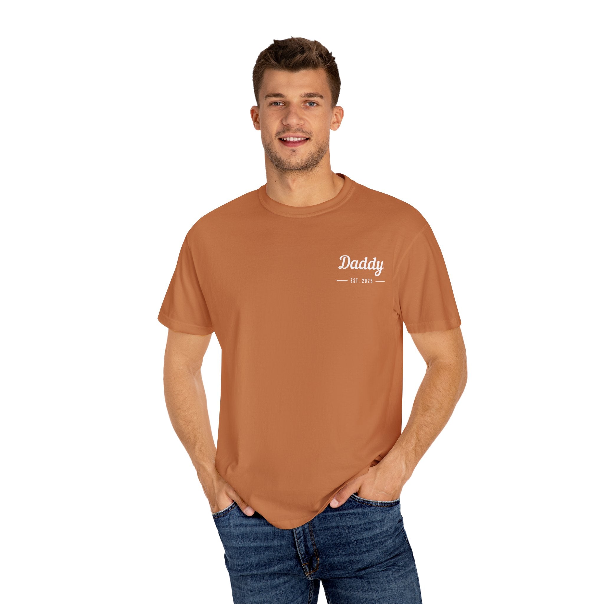 Leafen Daddy Est Unisex Garment-Dyed T-shirt, Casual Wear, Summer Vibe, Gift for Friends, Relaxed Everyday Style