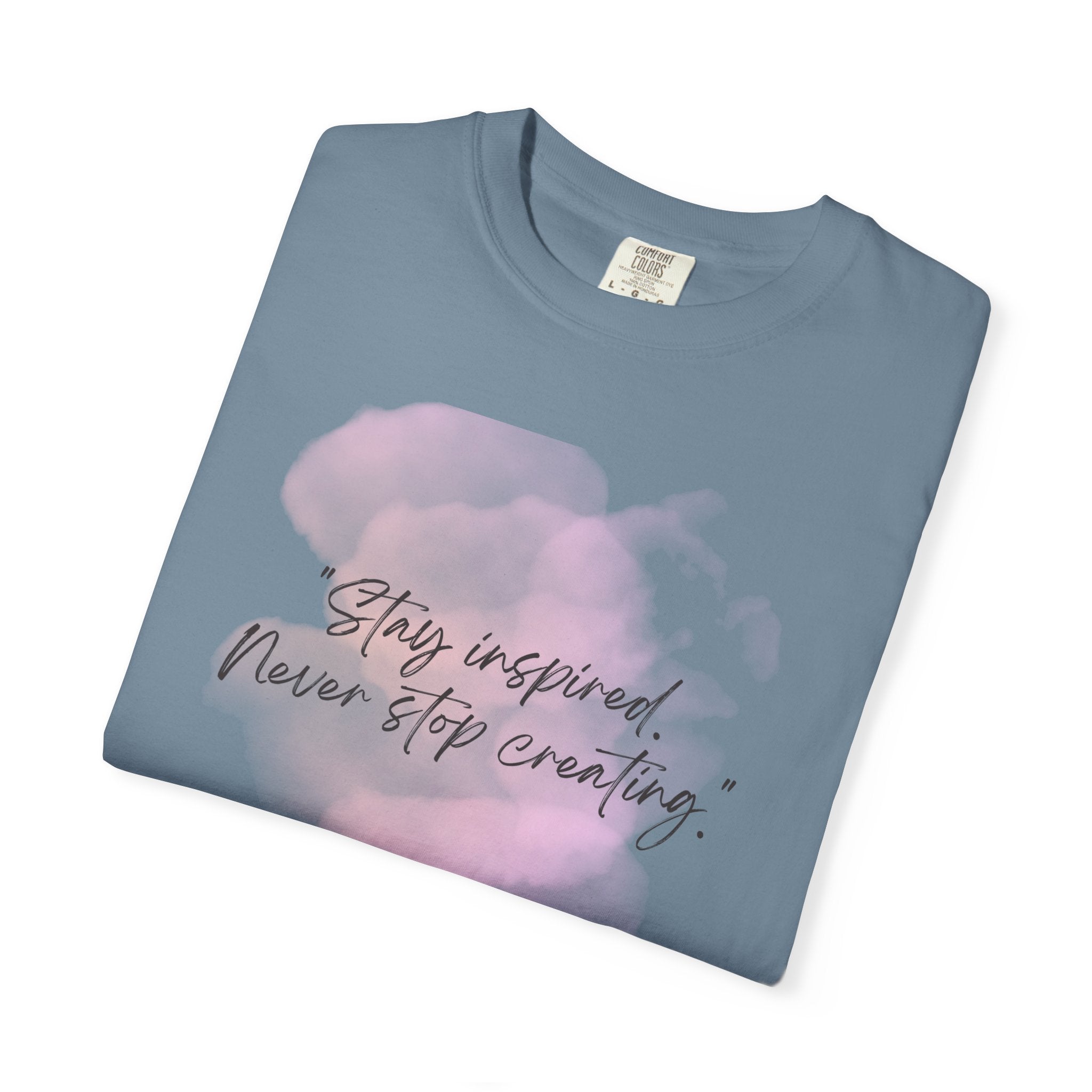 Leafen Stay Inspired Unisex Garment-Dyed T-shirt, Casual Wear, Summer Vibe, Gift for Friends, Relaxed Everyday Style