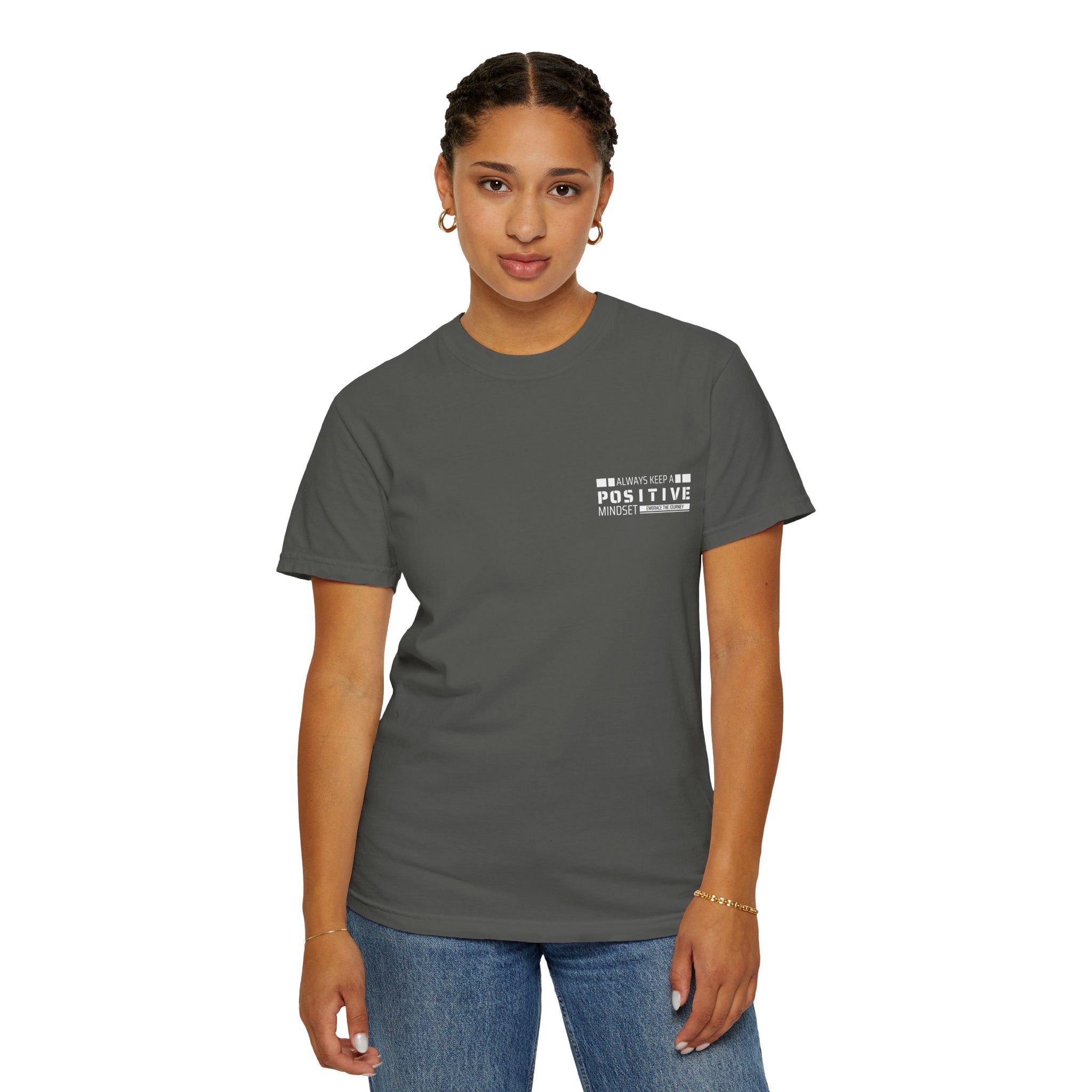 Leafen Positive Vibe Unisex Garment-Dyed T-shirt, Casual Wear, Summer Vibe, Gift for Friends, Relaxed Everyday Style