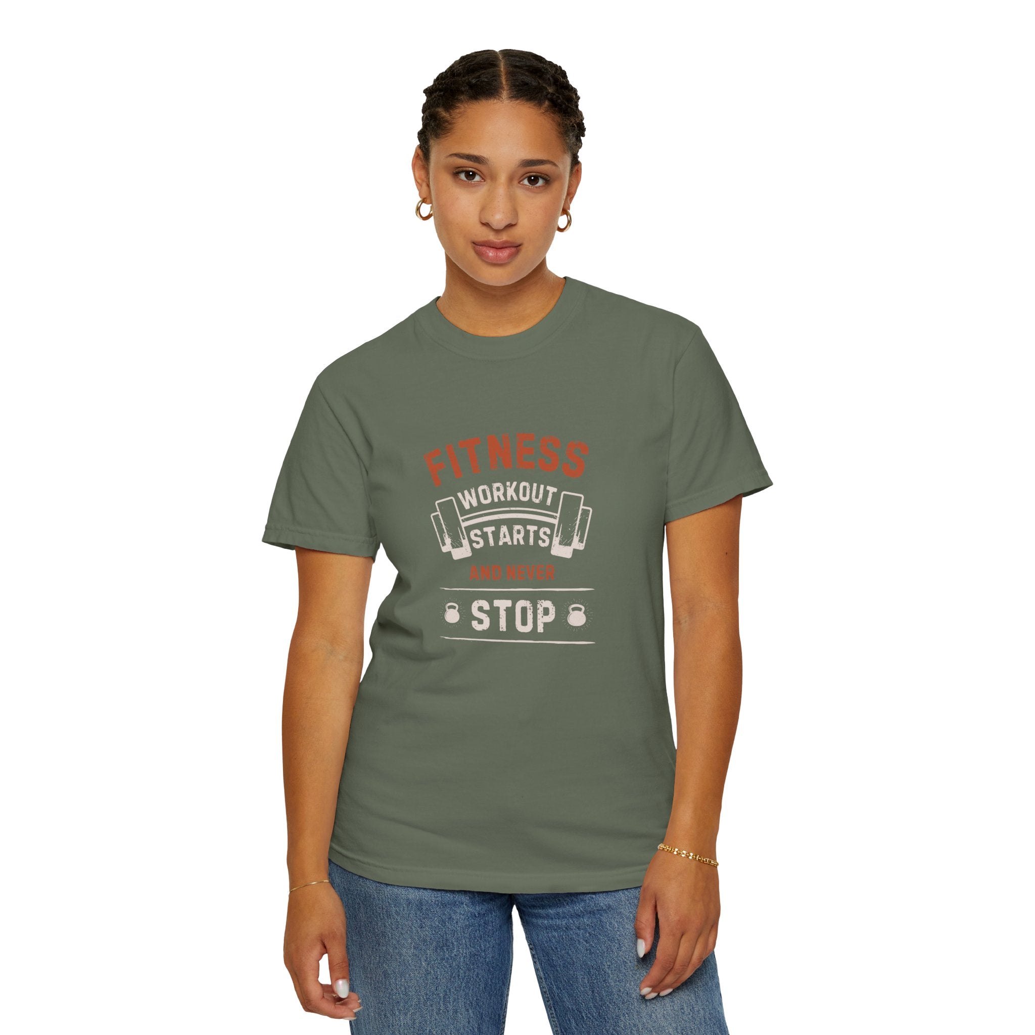 Fitness Workout Unisex Garment-Dyed T-shirt, Casual Wear, Summer Vibe, Gift for Friends, Motivational Relaxed Everyday Style
