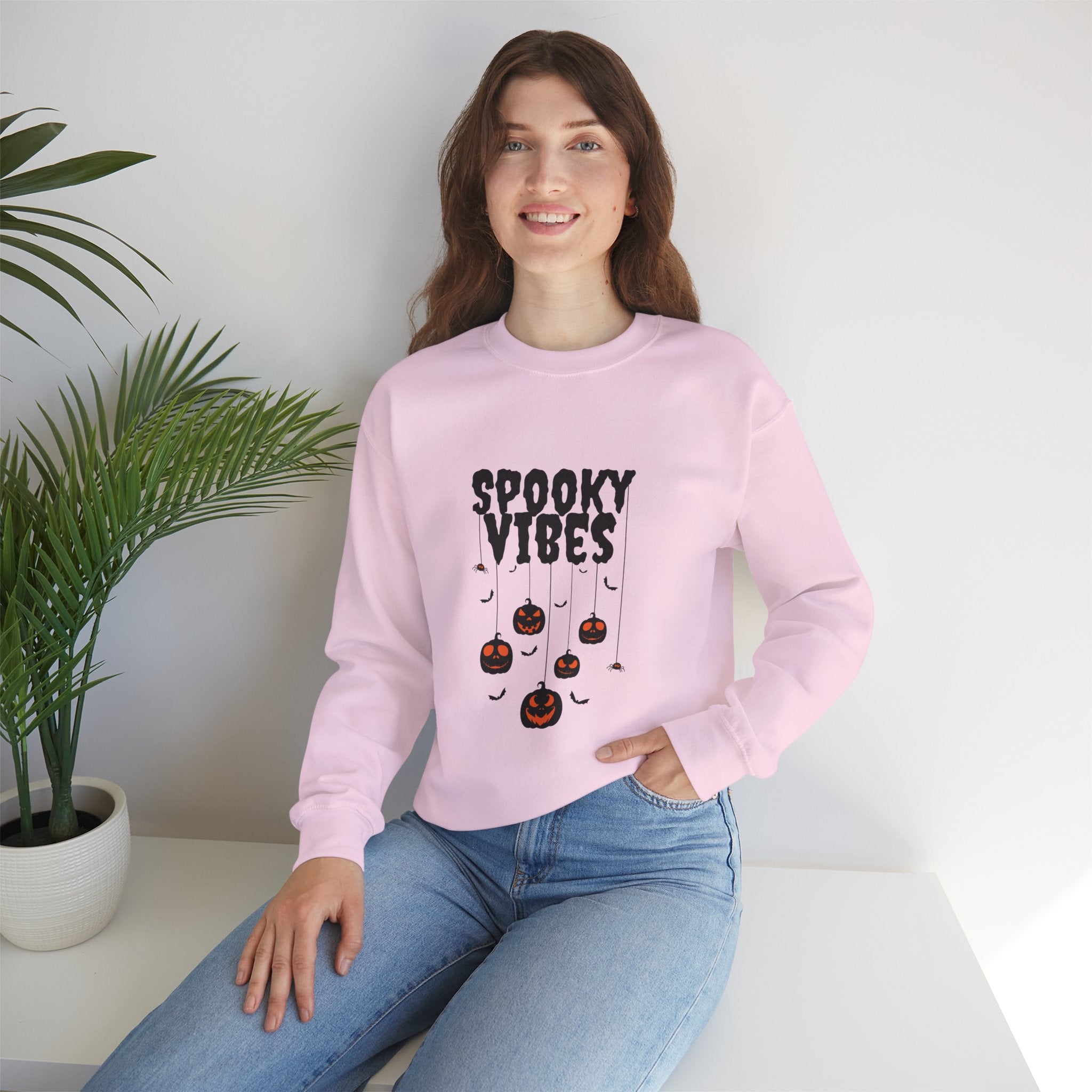 Leafen Spooky Vibes Unisex Garment-Dyed T-Shirt – 100% Ring-Spun Cotton, Soft Relaxed Fit Crewneck Tee for Men & Women