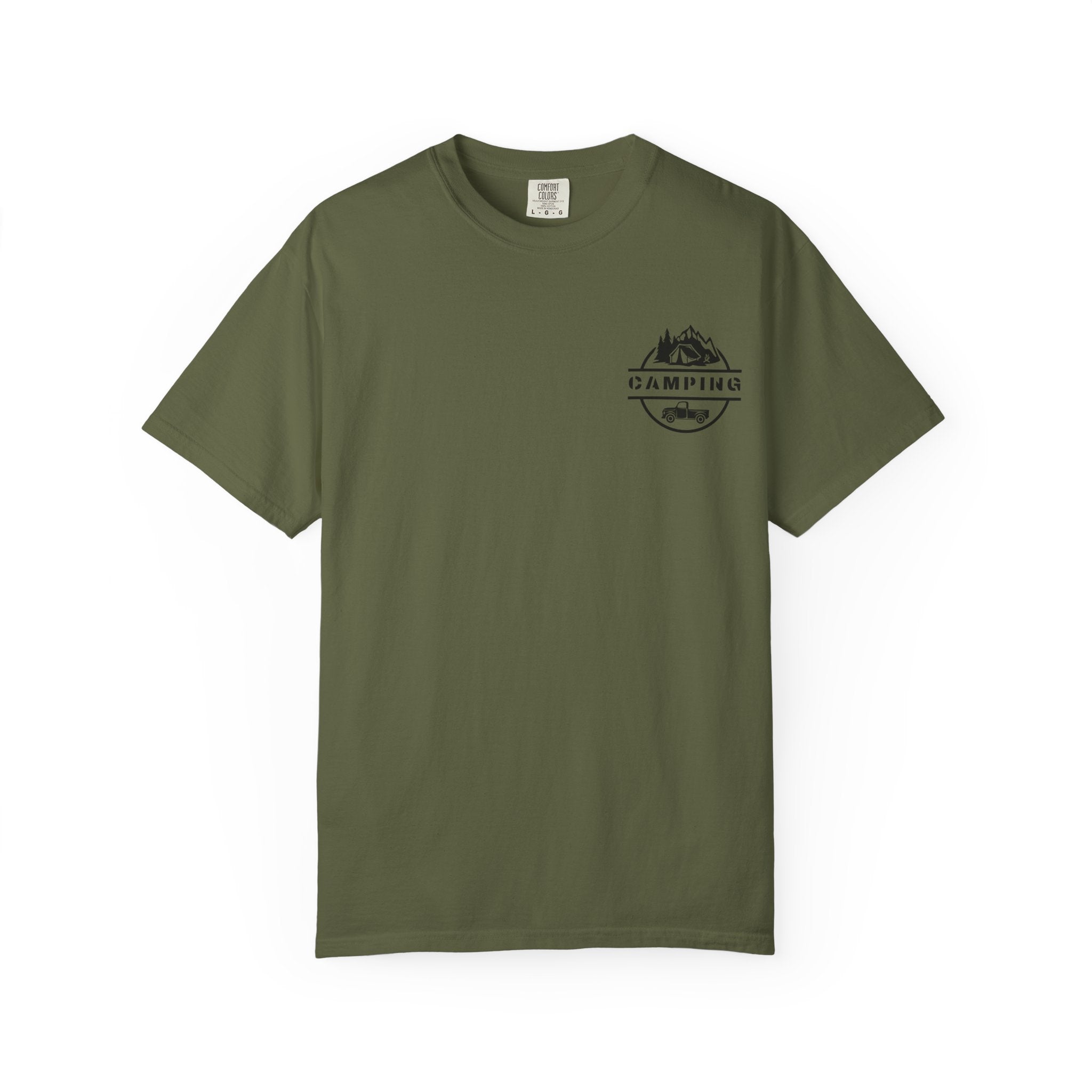 Leafen Camping Unisex Garment-Dyed T-shirt, Casual Wear, Summer Vibe, Gift for Friends, Relaxed Everyday Style