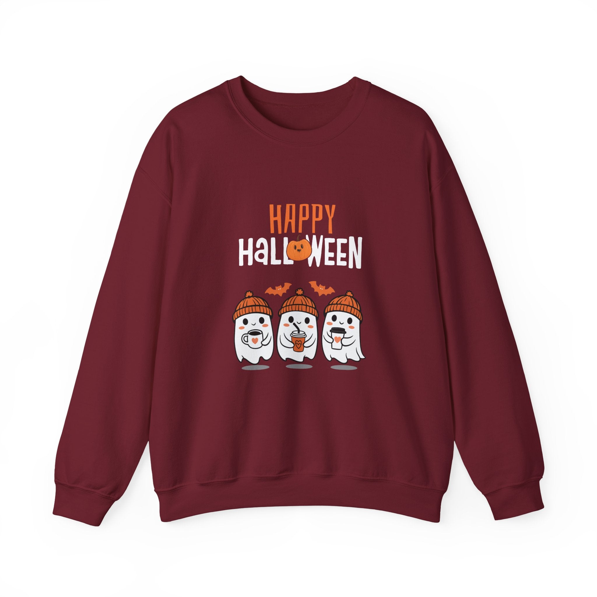 Leafen Happy Halloween Sweatshirt, Cozy Crewneck, Unisex Gift, Perfect for Halloween, Casual Wear