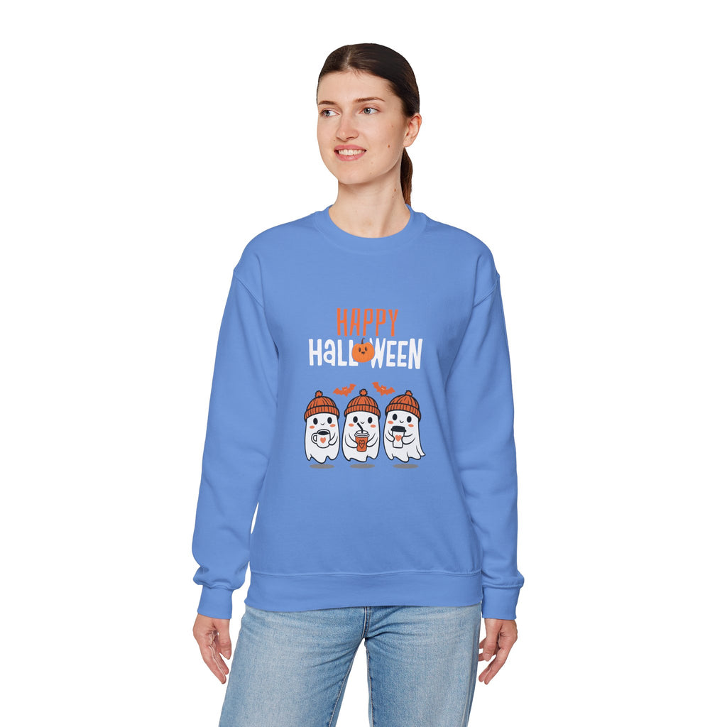 Leafen Happy Halloween Sweatshirt, Cozy Crewneck, Unisex Gift, Perfect for Halloween, Casual Wear