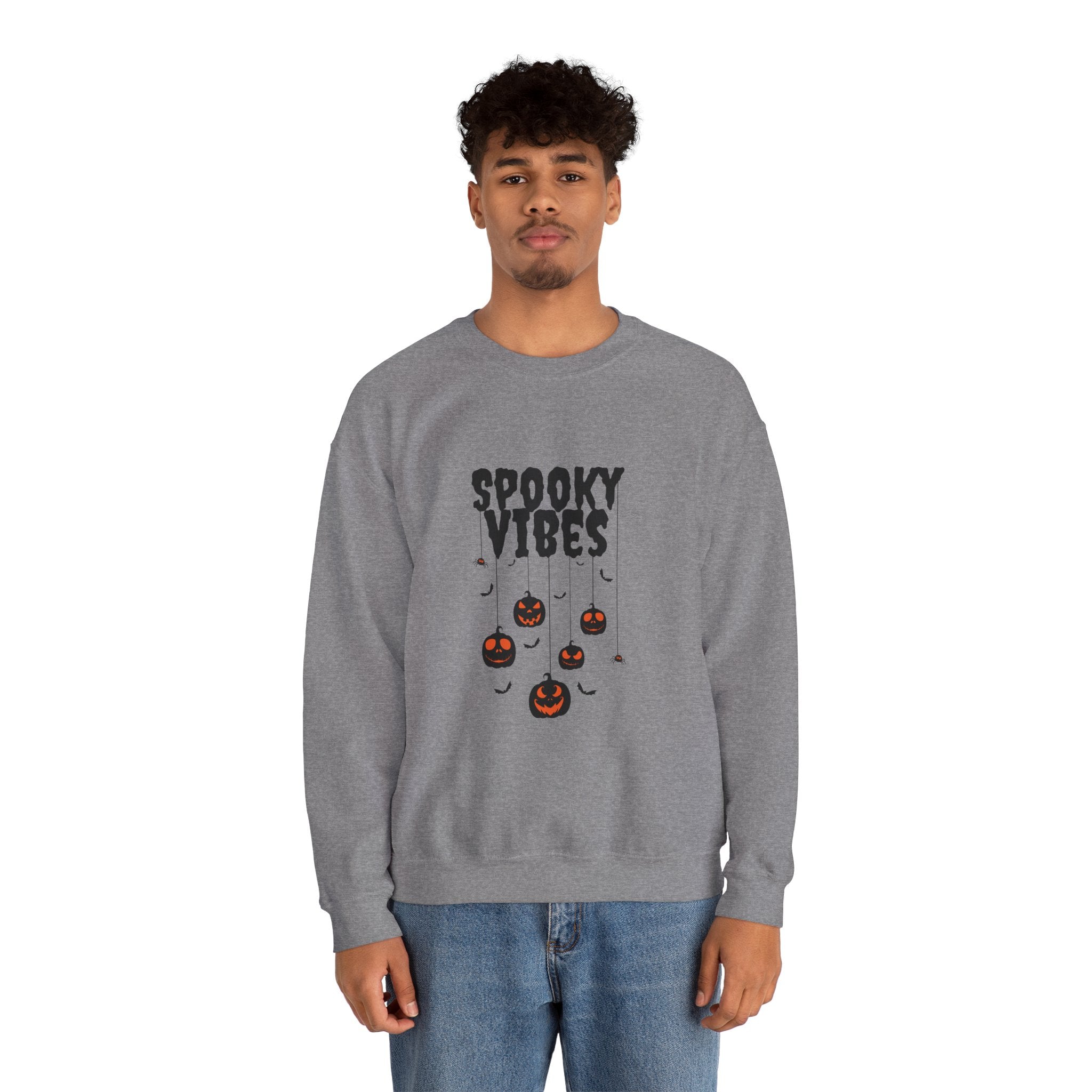 Leafen Spooky Vibes Unisex Garment-Dyed T-Shirt – 100% Ring-Spun Cotton, Soft Relaxed Fit Crewneck Tee for Men & Women