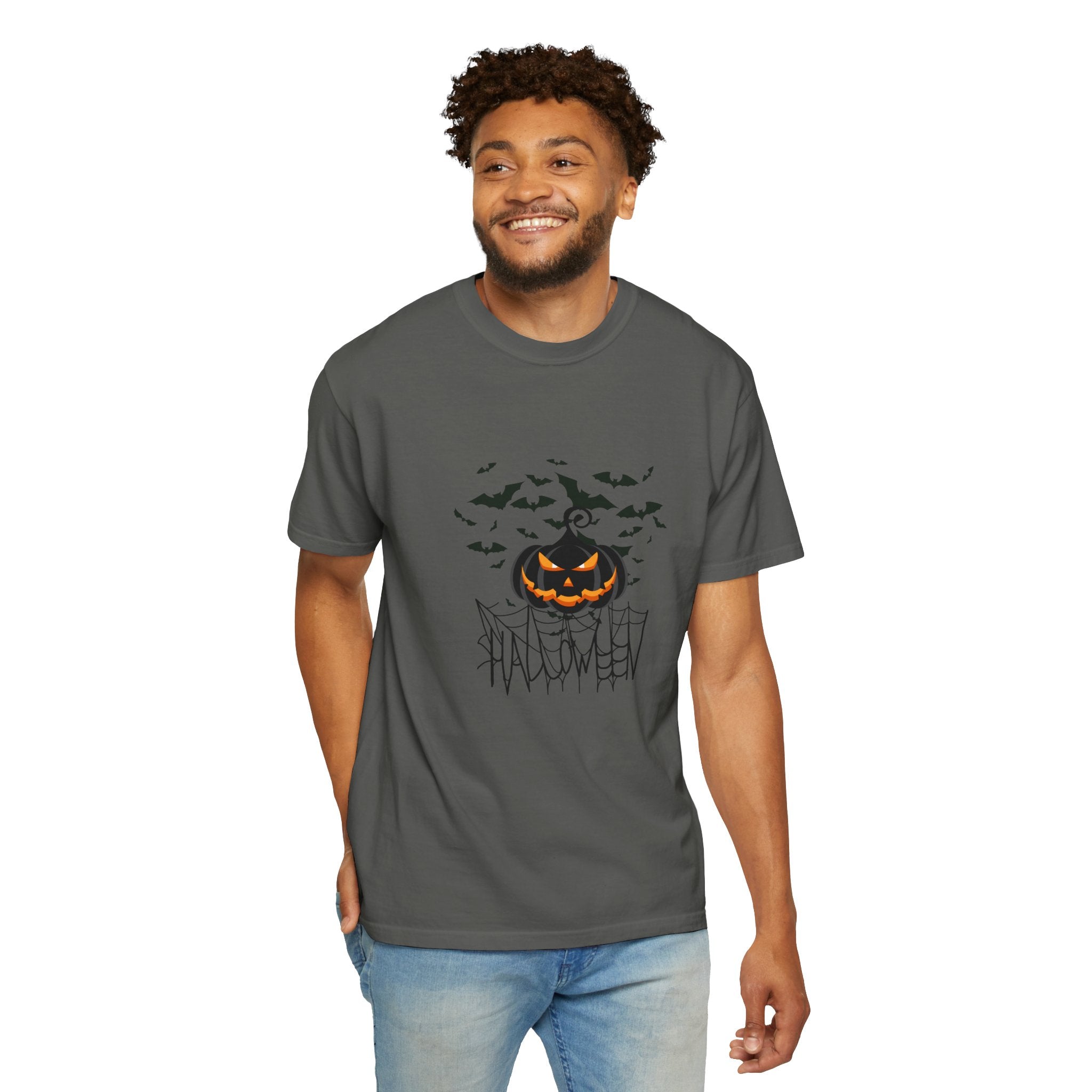 Halloween Vibe Unisex Garment-Dyed T-shirt, Casual Wear, Summer Vibe, Gift for Friends, Relaxed Everyday Style