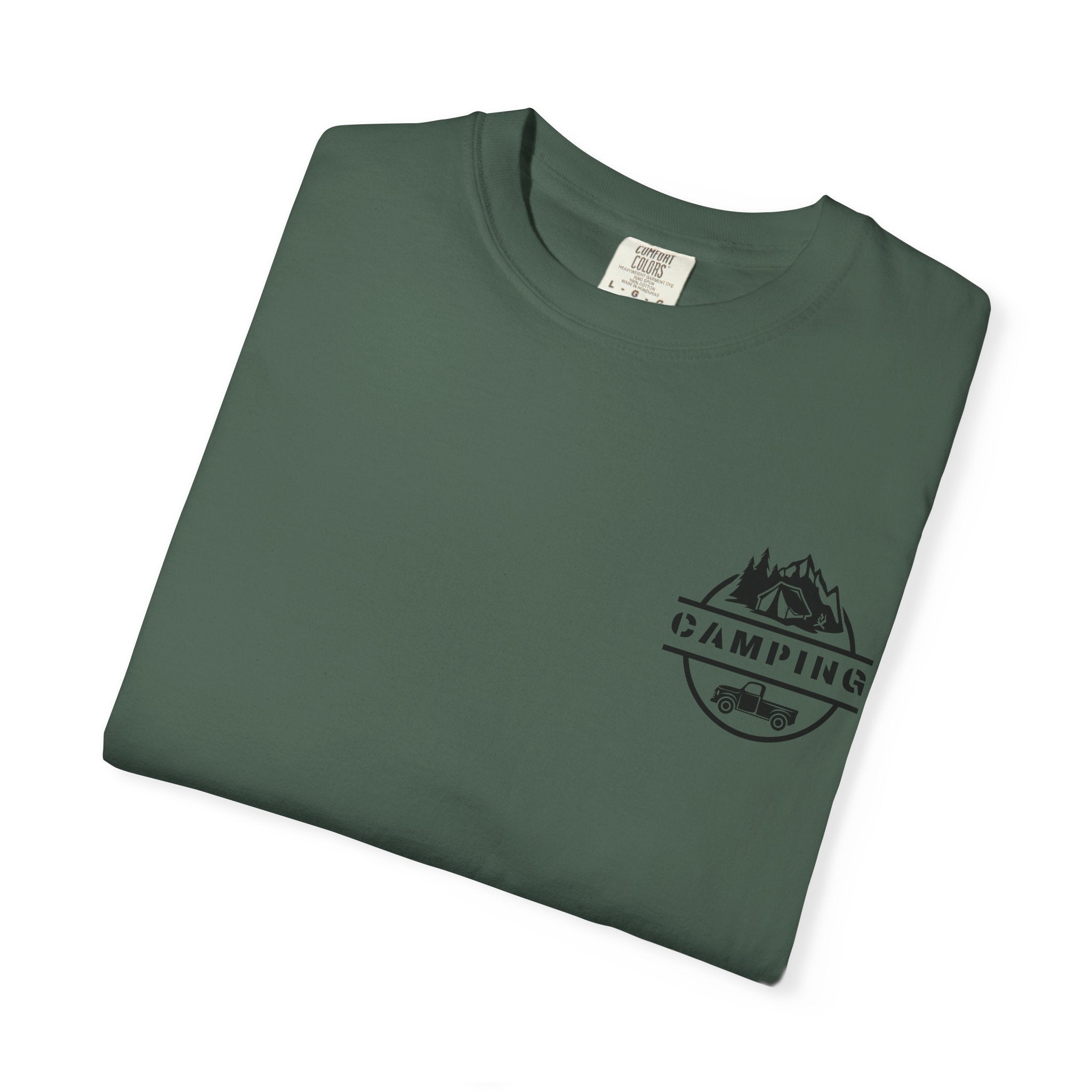 Leafen Camping Unisex Garment-Dyed T-shirt, Casual Wear, Summer Vibe, Gift for Friends, Relaxed Everyday Style