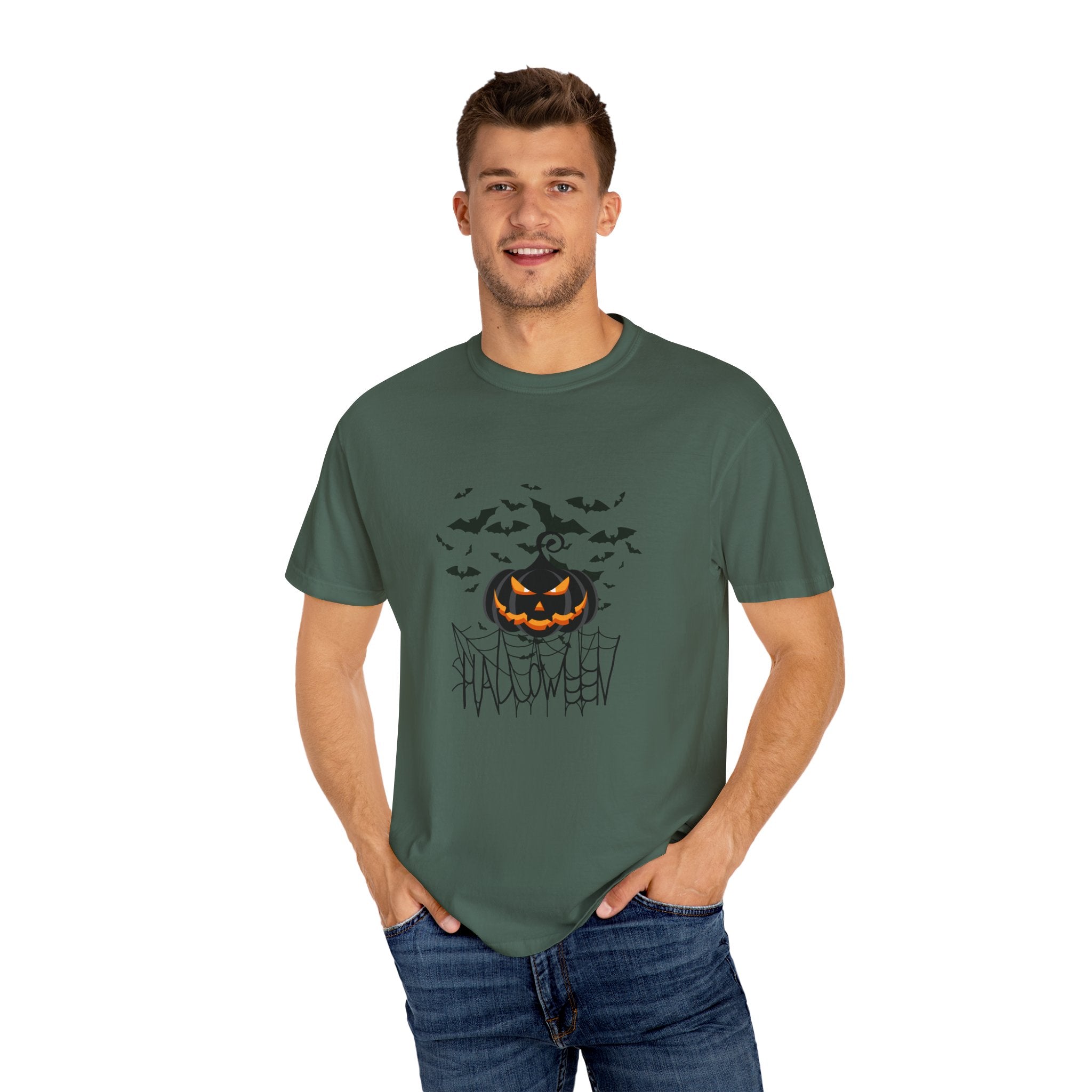 Halloween Vibe Unisex Garment-Dyed T-shirt, Casual Wear, Summer Vibe, Gift for Friends, Relaxed Everyday Style