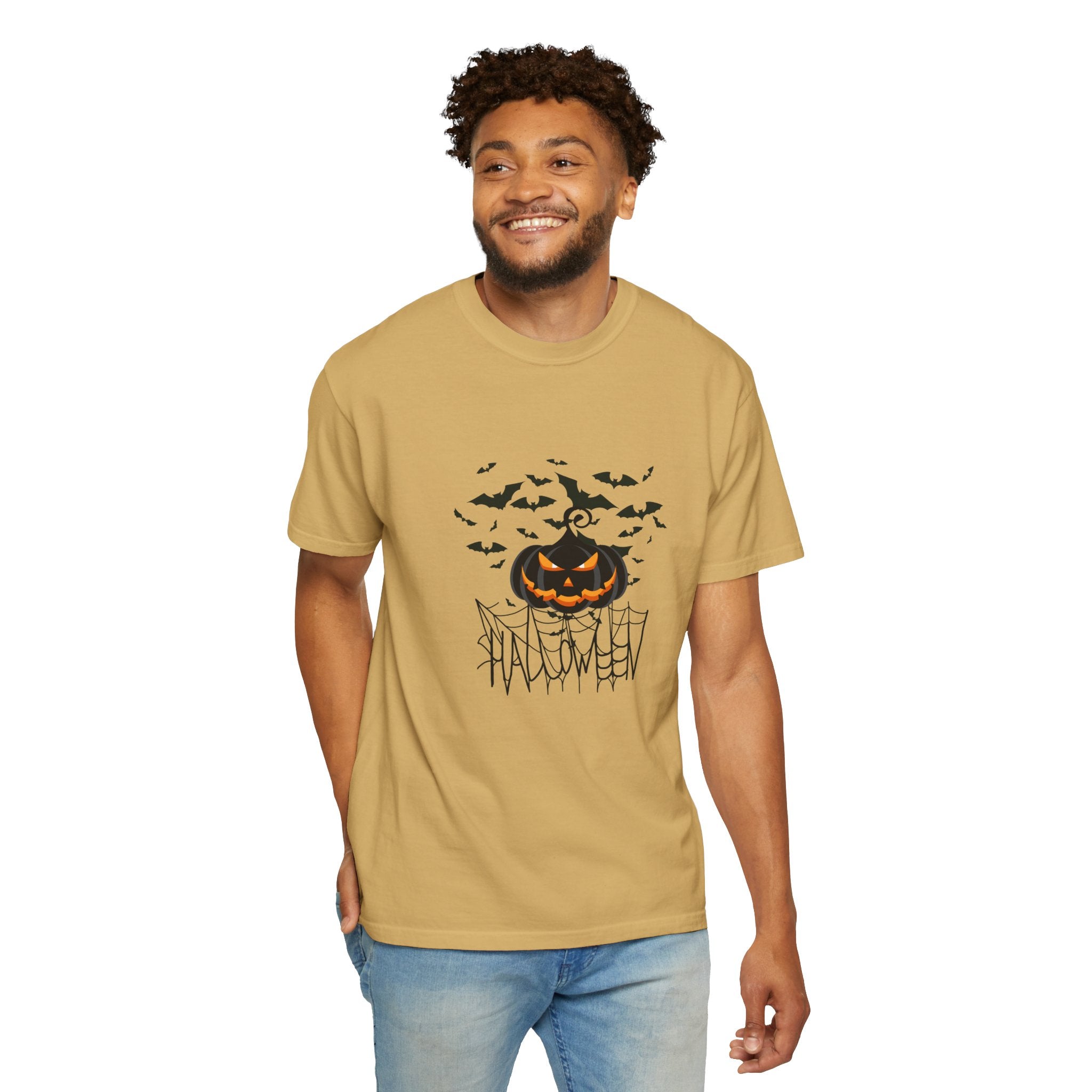 Halloween Vibe Unisex Garment-Dyed T-shirt, Casual Wear, Summer Vibe, Gift for Friends, Relaxed Everyday Style