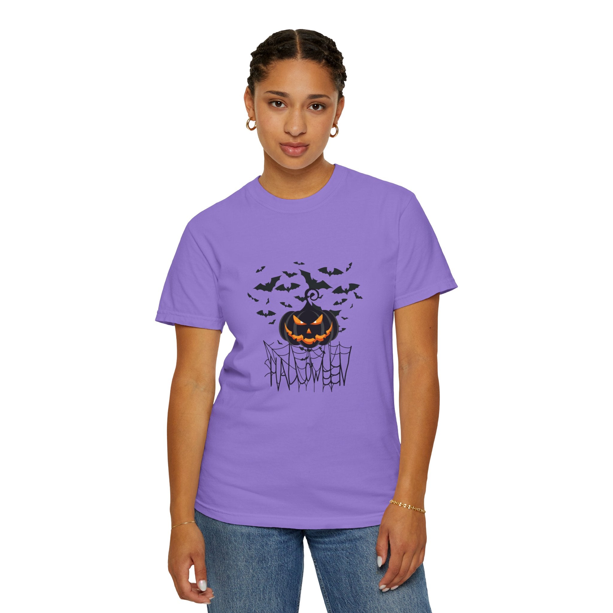 Halloween Vibe Unisex Garment-Dyed T-shirt, Casual Wear, Summer Vibe, Gift for Friends, Relaxed Everyday Style