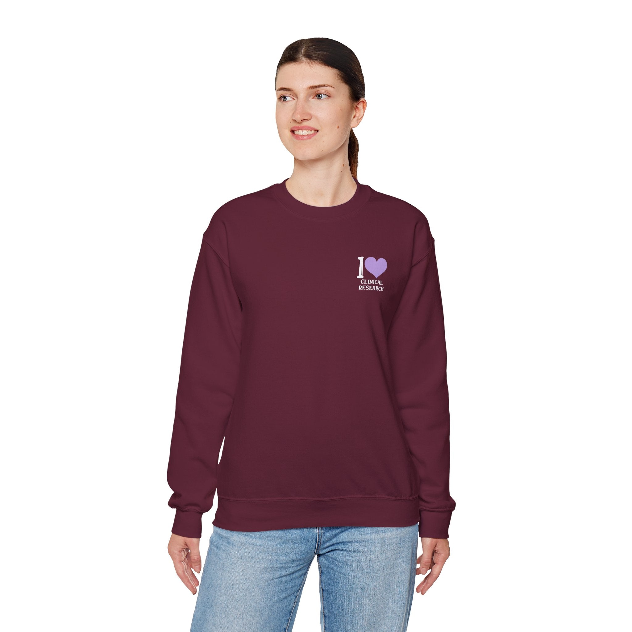 Leafen I Love Research Sweatshirt, Cozy Crewneck, Unisex Gift, Perfect for Researchers, Science Lovers, Casual Wear