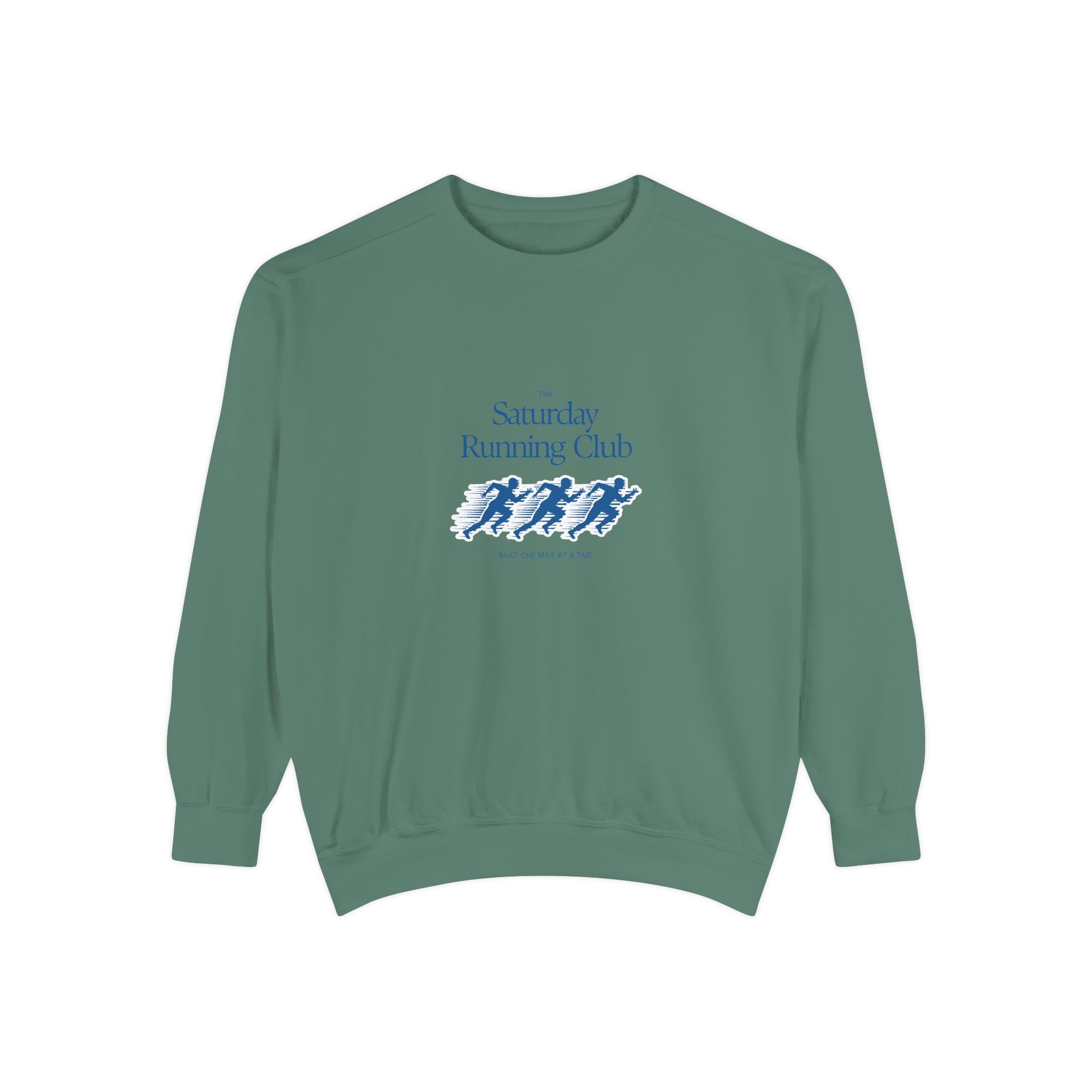 Running Club Unisex Garment-Dyed Sweatshirt, Cozy Pullover Sweatshirt, Casual Streetwear, Gift for Her