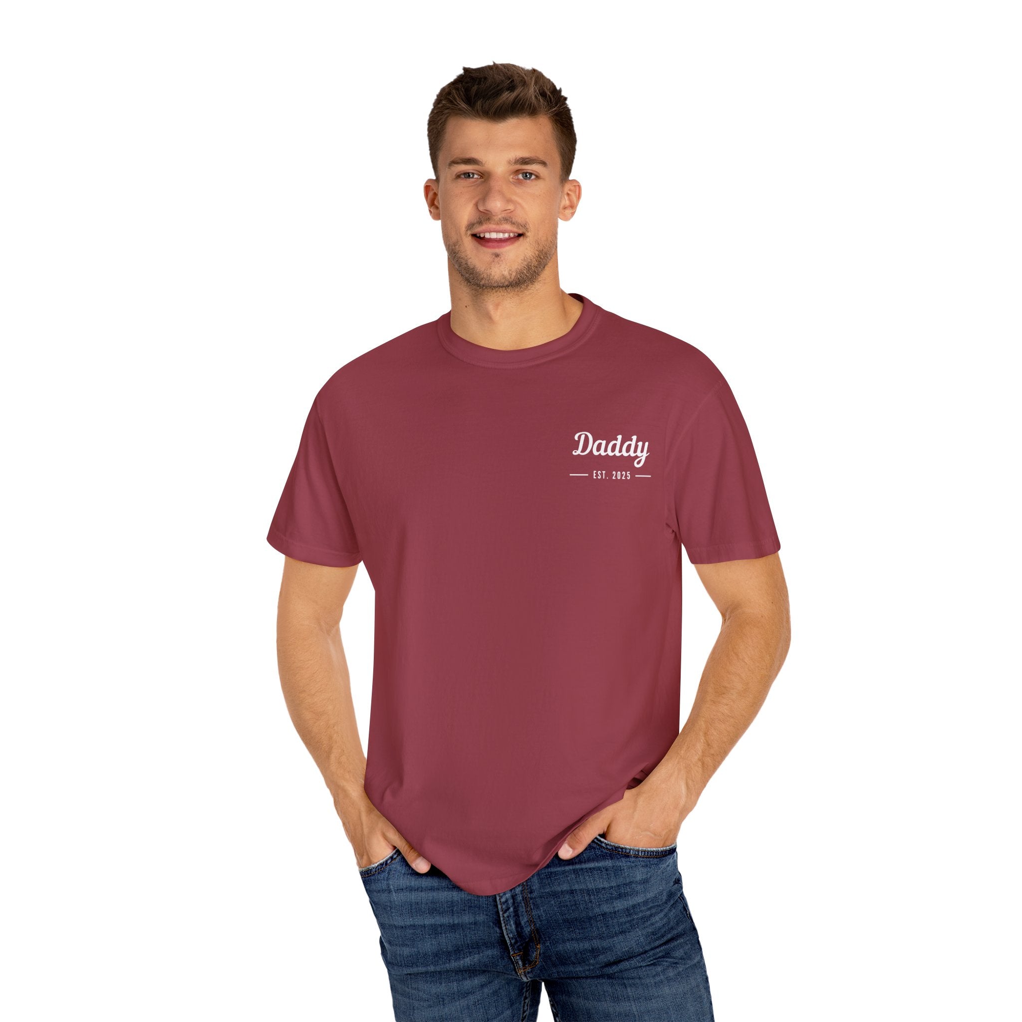 Leafen Daddy Est Unisex Garment-Dyed T-shirt, Casual Wear, Summer Vibe, Gift for Friends, Relaxed Everyday Style