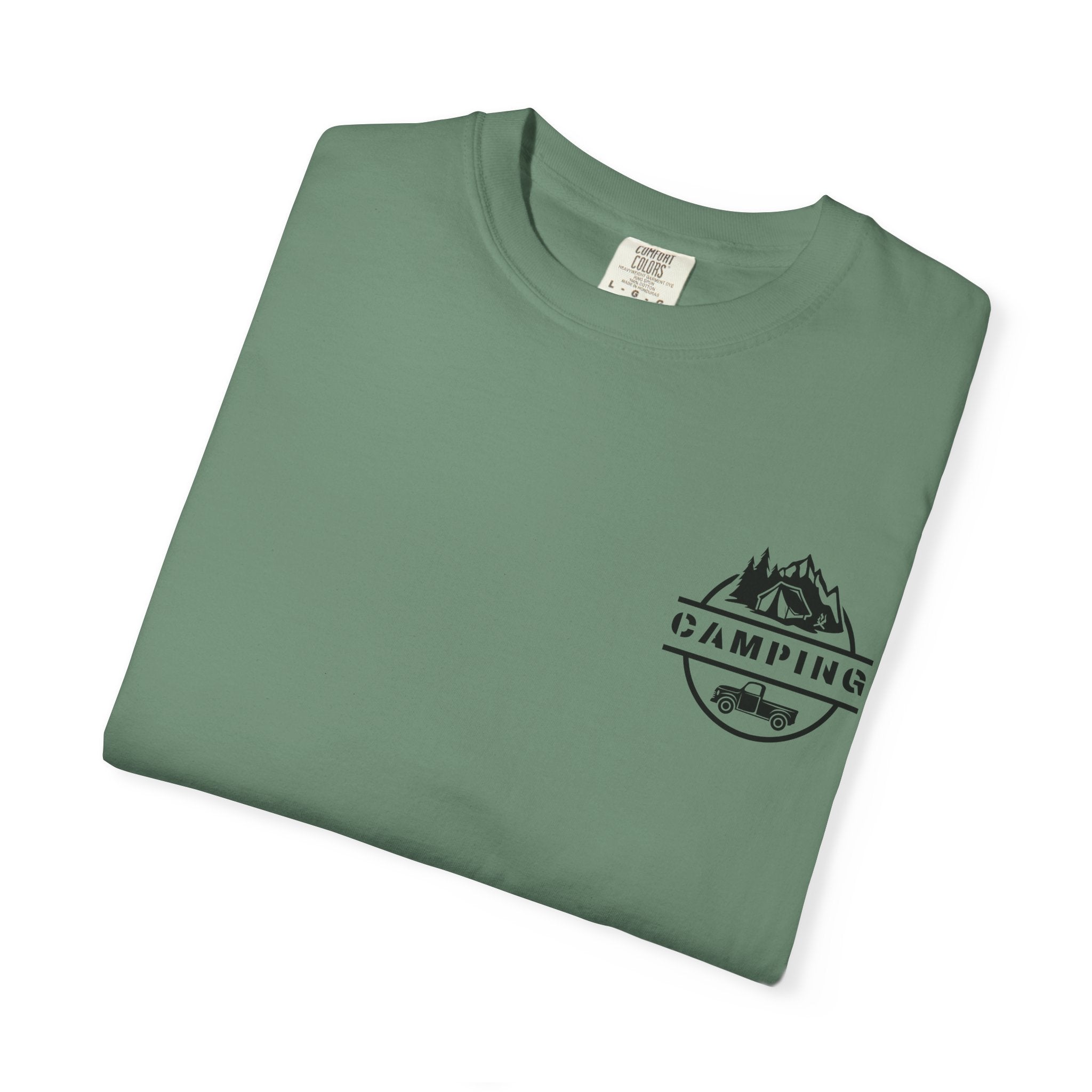 Leafen Camping Unisex Garment-Dyed T-shirt, Casual Wear, Summer Vibe, Gift for Friends, Relaxed Everyday Style