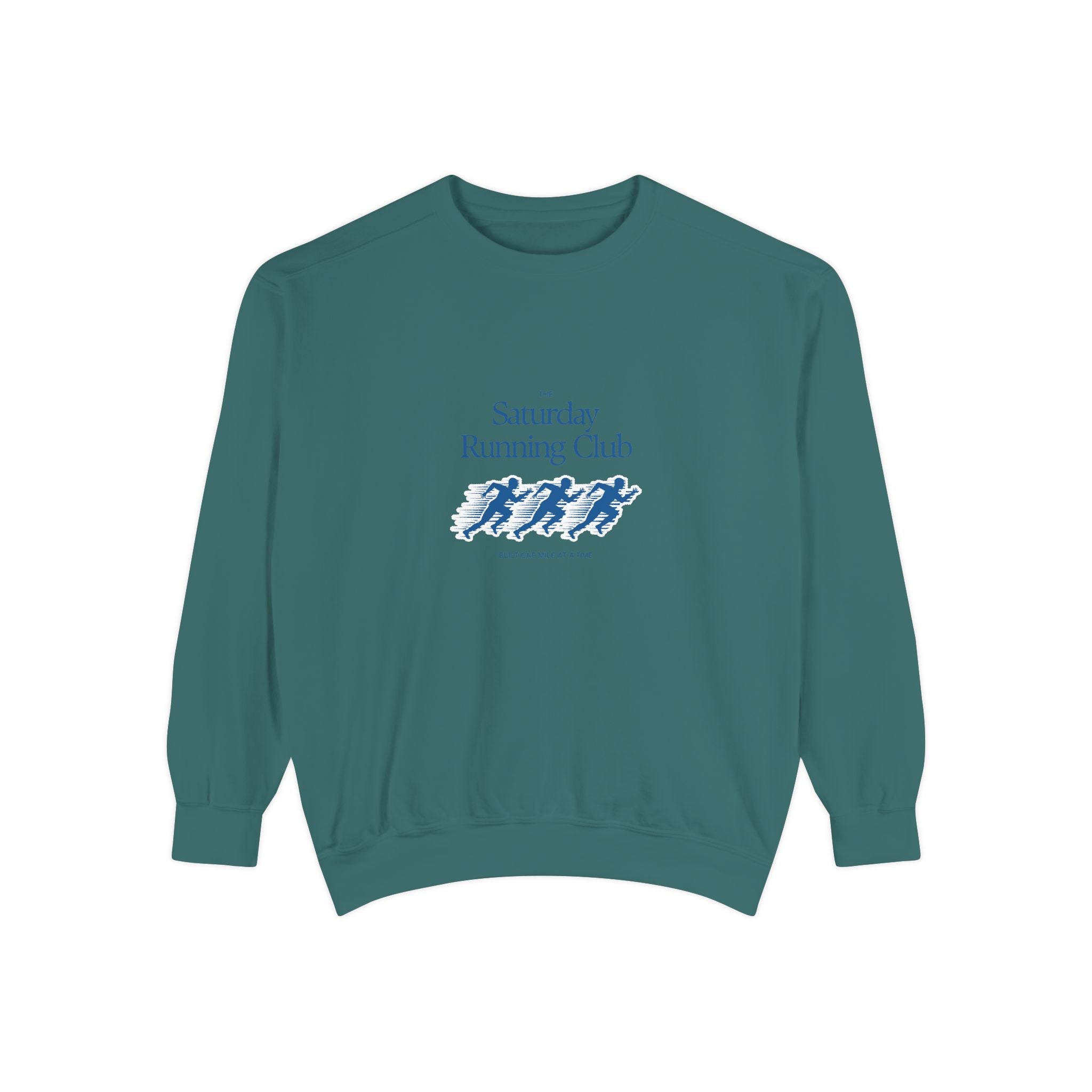 Running Club Unisex Garment-Dyed Sweatshirt, Cozy Pullover Sweatshirt, Casual Streetwear, Gift for Her