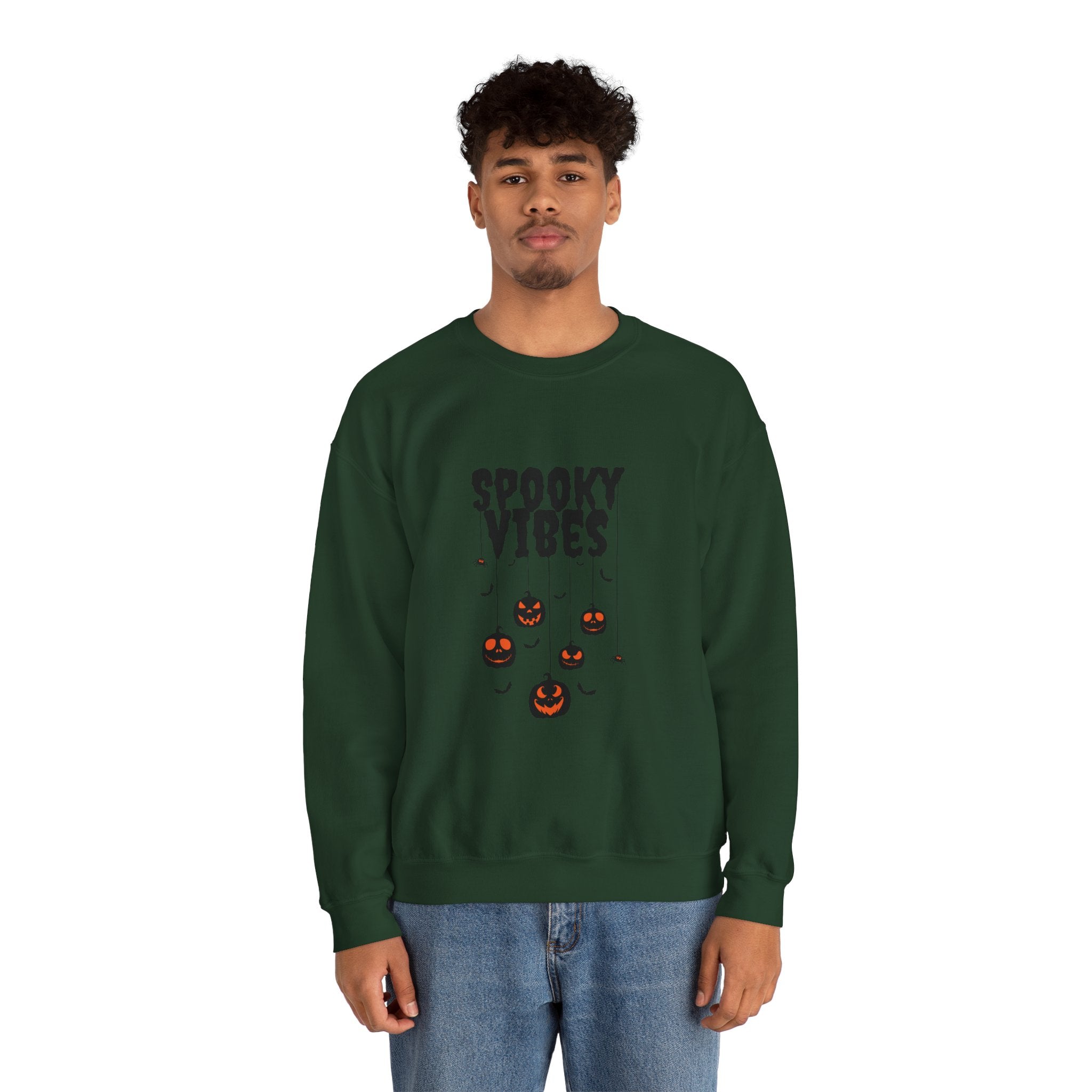 Leafen Spooky Vibes Unisex Garment-Dyed T-Shirt – 100% Ring-Spun Cotton, Soft Relaxed Fit Crewneck Tee for Men & Women