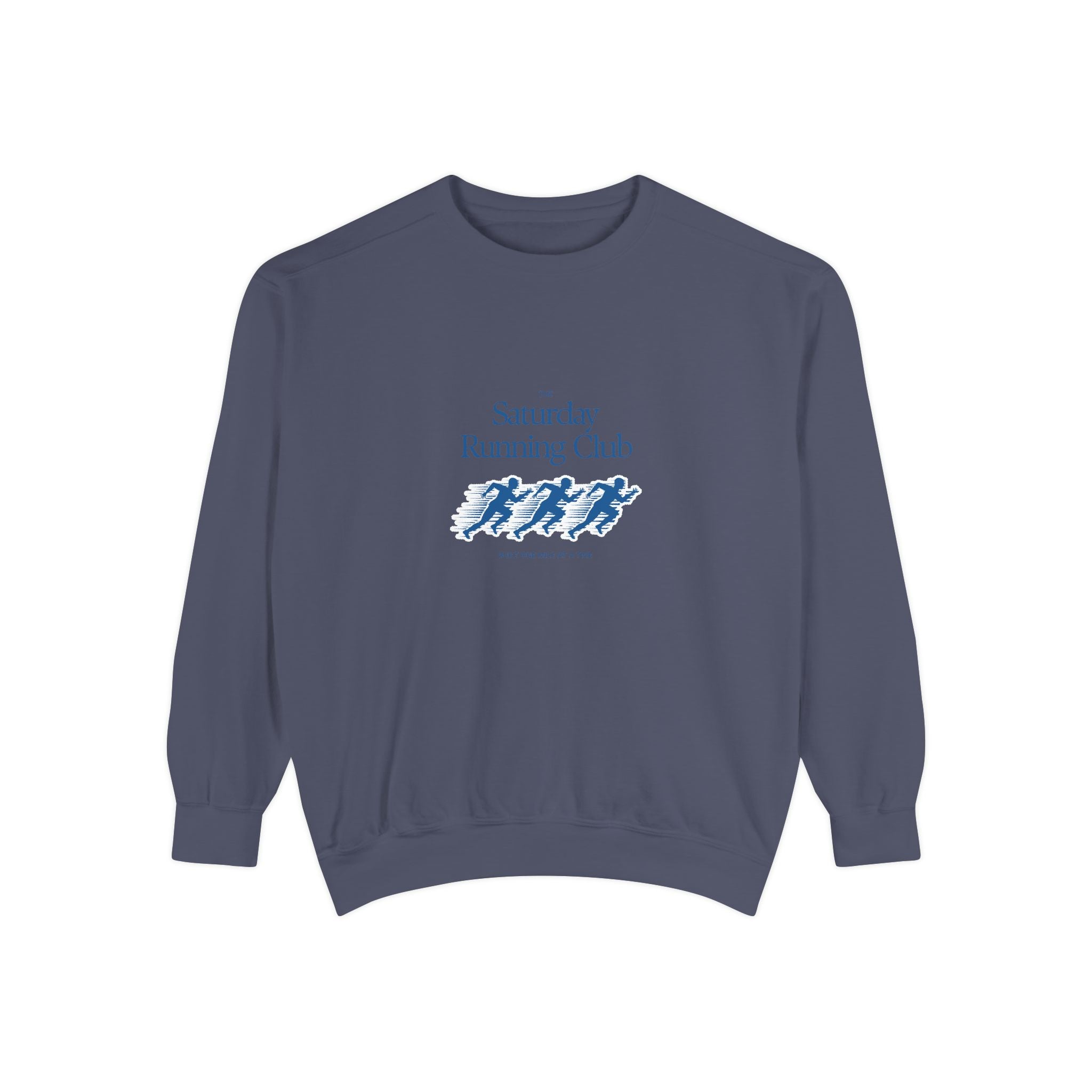 Running Club Unisex Garment-Dyed Sweatshirt, Cozy Pullover Sweatshirt, Casual Streetwear, Gift for Her