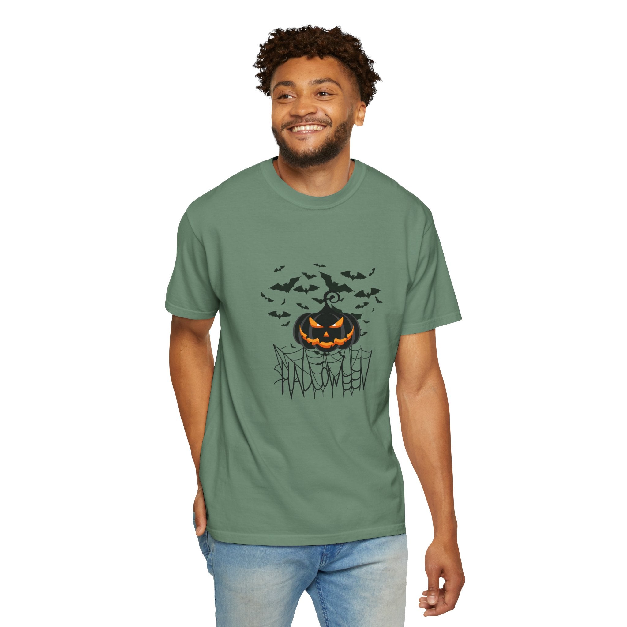 Halloween Vibe Unisex Garment-Dyed T-shirt, Casual Wear, Summer Vibe, Gift for Friends, Relaxed Everyday Style