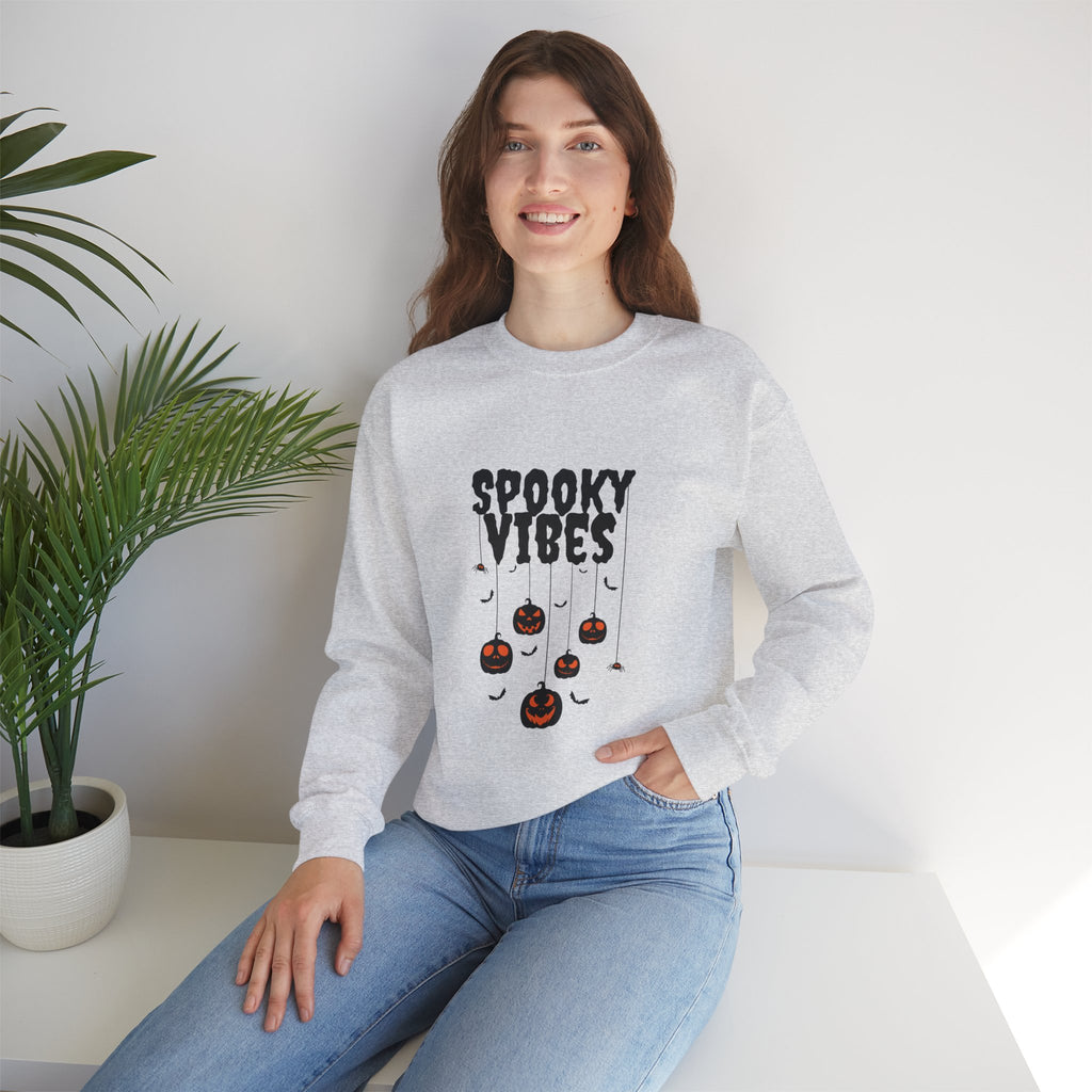 Leafen Spooky Vibes Unisex Garment-Dyed T-Shirt – 100% Ring-Spun Cotton, Soft Relaxed Fit Crewneck Tee for Men & Women