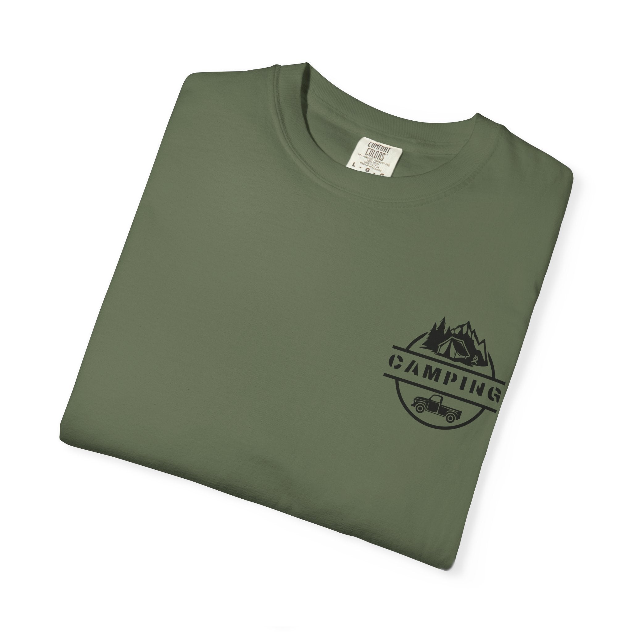 Leafen Camping Unisex Garment-Dyed T-shirt, Casual Wear, Summer Vibe, Gift for Friends, Relaxed Everyday Style