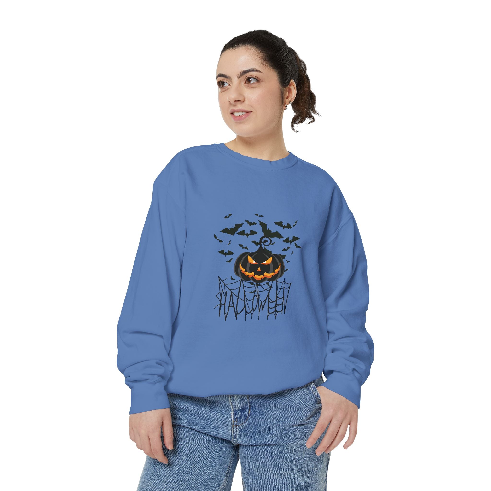 Leafen Halloween Web Unisex Sweatshirt, Casual Crewneck, Gift for Friends, Motivational Apparel, Everyday Comfort Wear
