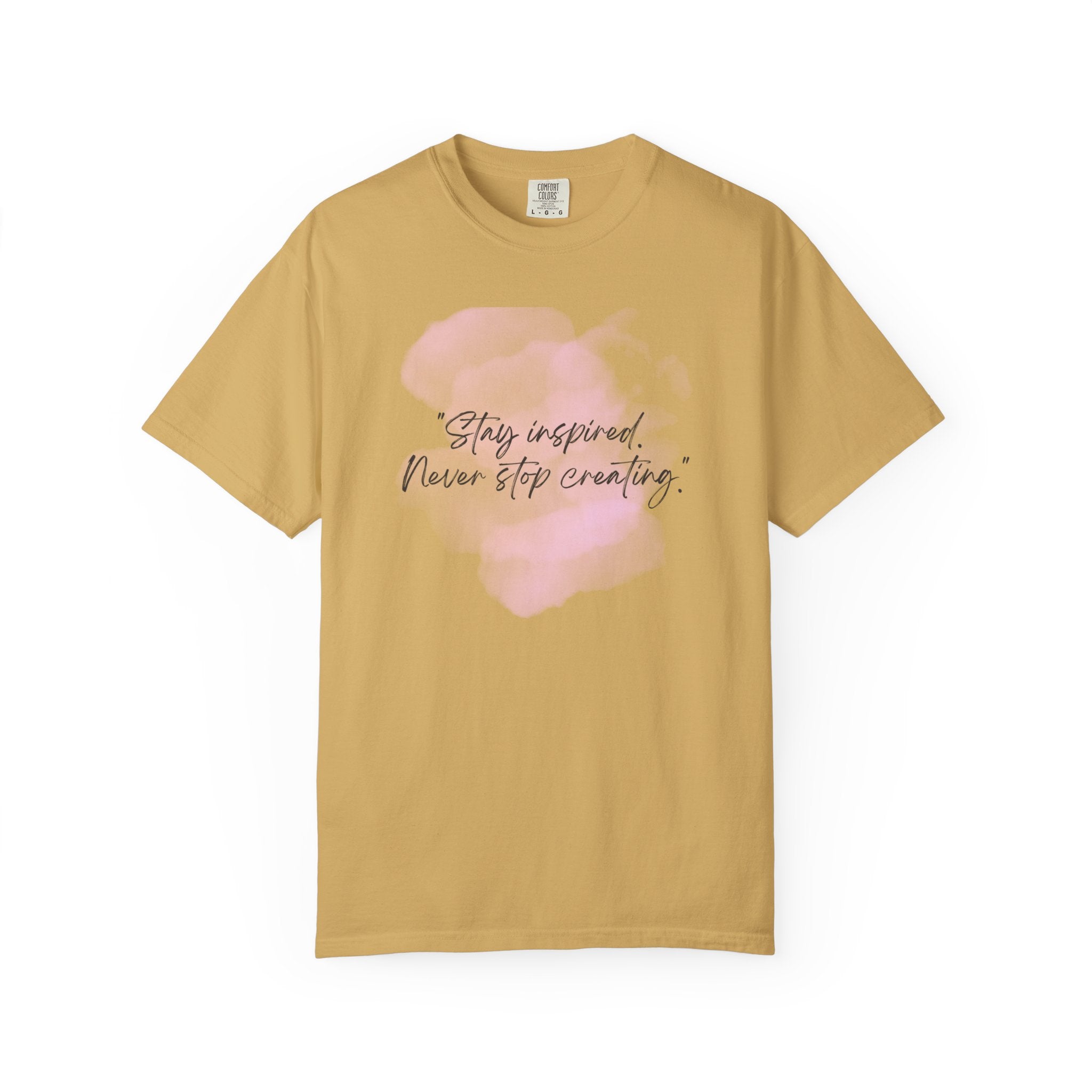 Leafen Stay Inspired Unisex Garment-Dyed T-shirt, Casual Wear, Summer Vibe, Gift for Friends, Relaxed Everyday Style