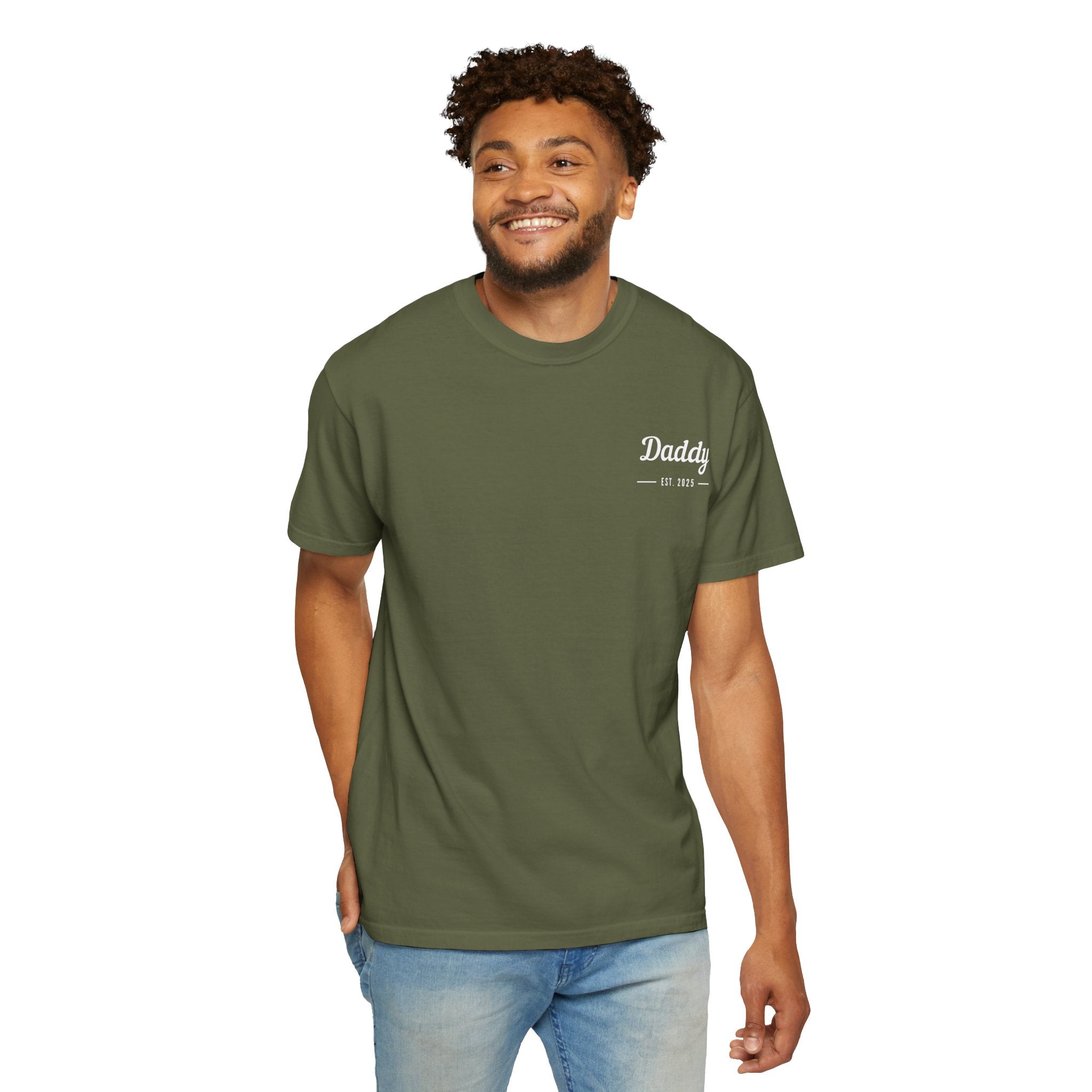 Leafen Daddy Est Unisex Garment-Dyed T-shirt, Casual Wear, Summer Vibe, Gift for Friends, Relaxed Everyday Style