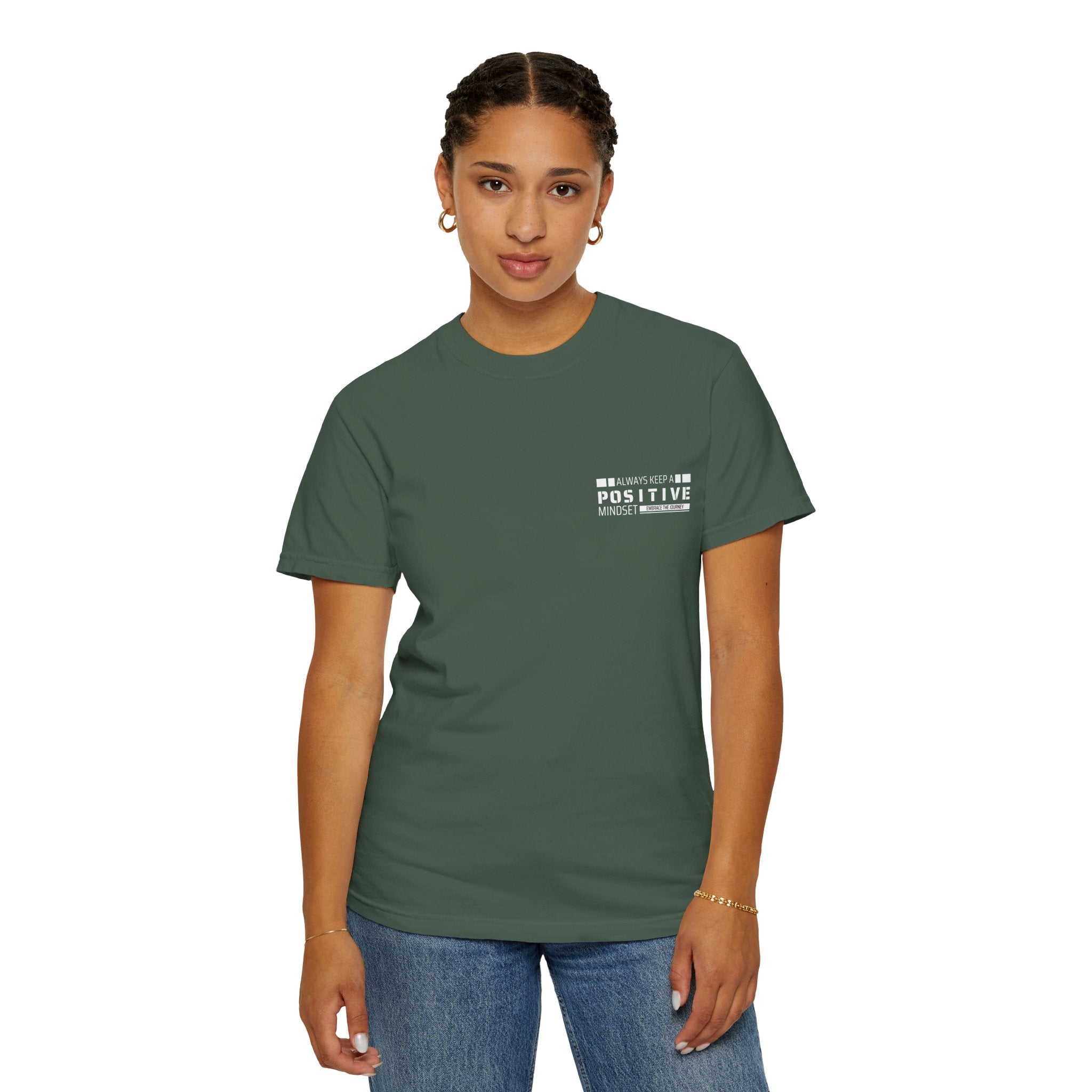 Leafen Positive Vibe Unisex Garment-Dyed T-shirt, Casual Wear, Summer Vibe, Gift for Friends, Relaxed Everyday Style